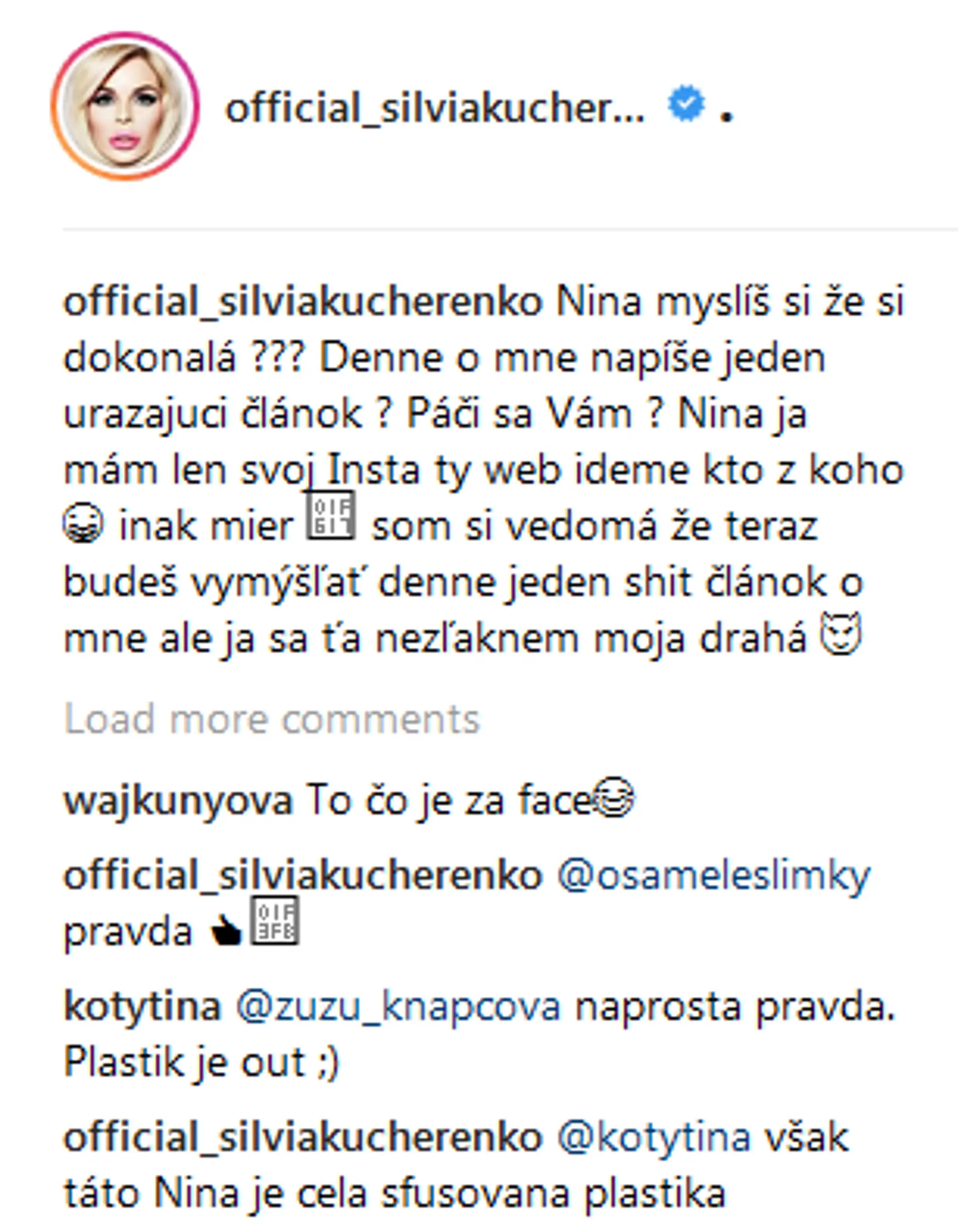 Silvia Kucherenko sa pustila do novinárky.