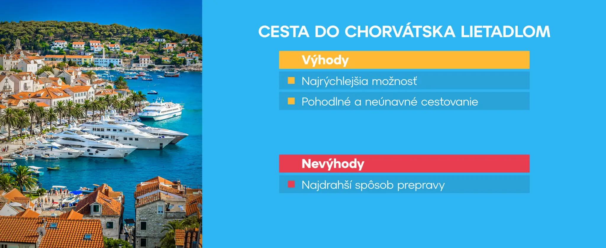 Cesta do Chorvátska lietadlom.