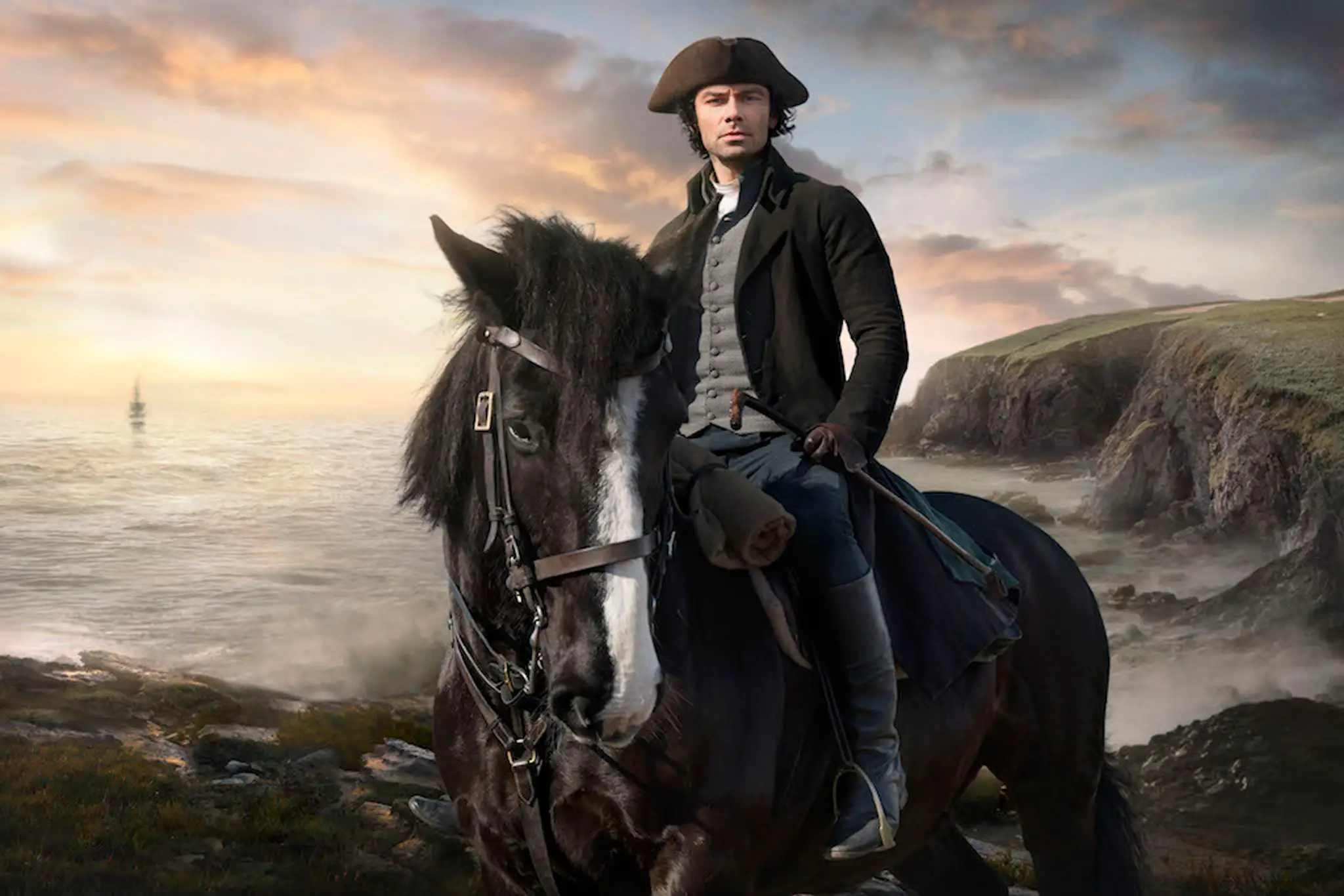Aidan Turner v Poldark, ktorý odvysielala stanica BBC 1.