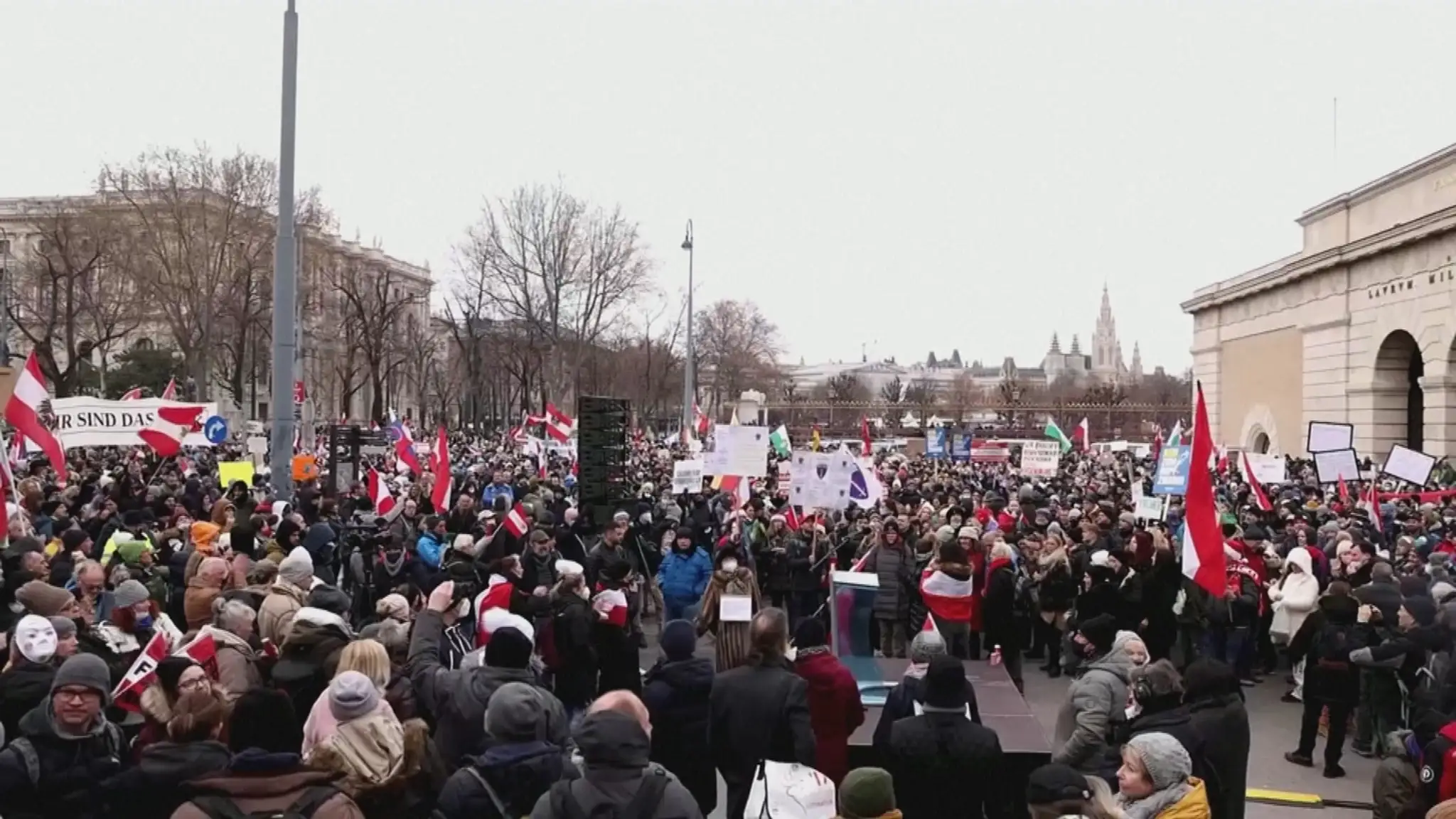 Protest vo Viedni.