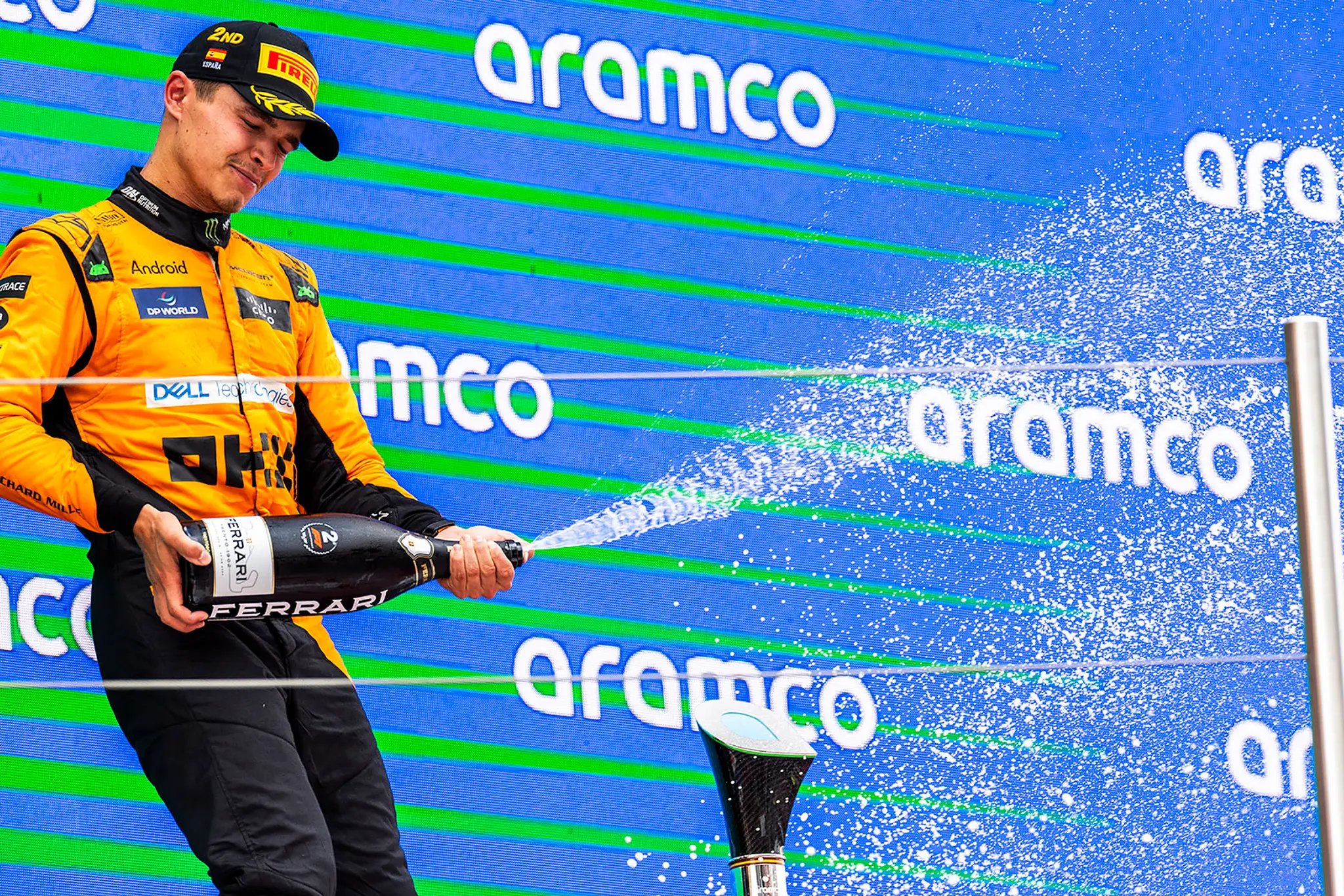 Lando Norris z McLarenu napokon v Španielsku obsadil druhé miesto.