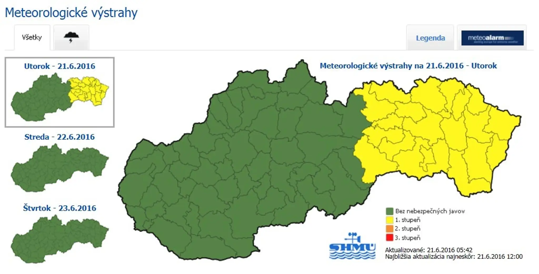 Búrky na východe Slovenska.