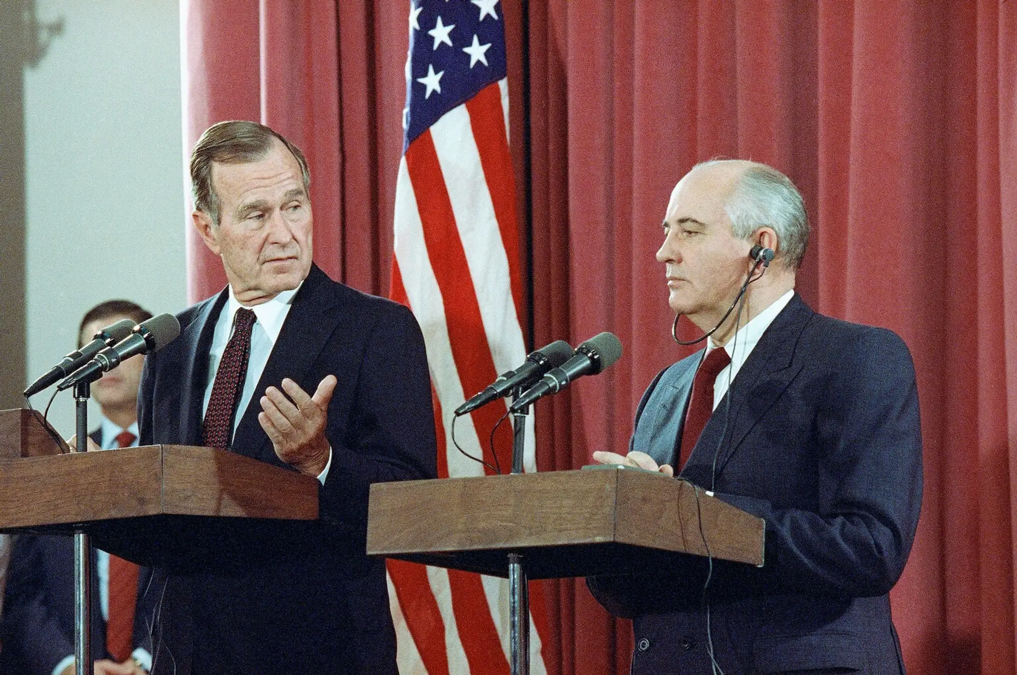 Bush a Gorbačov.