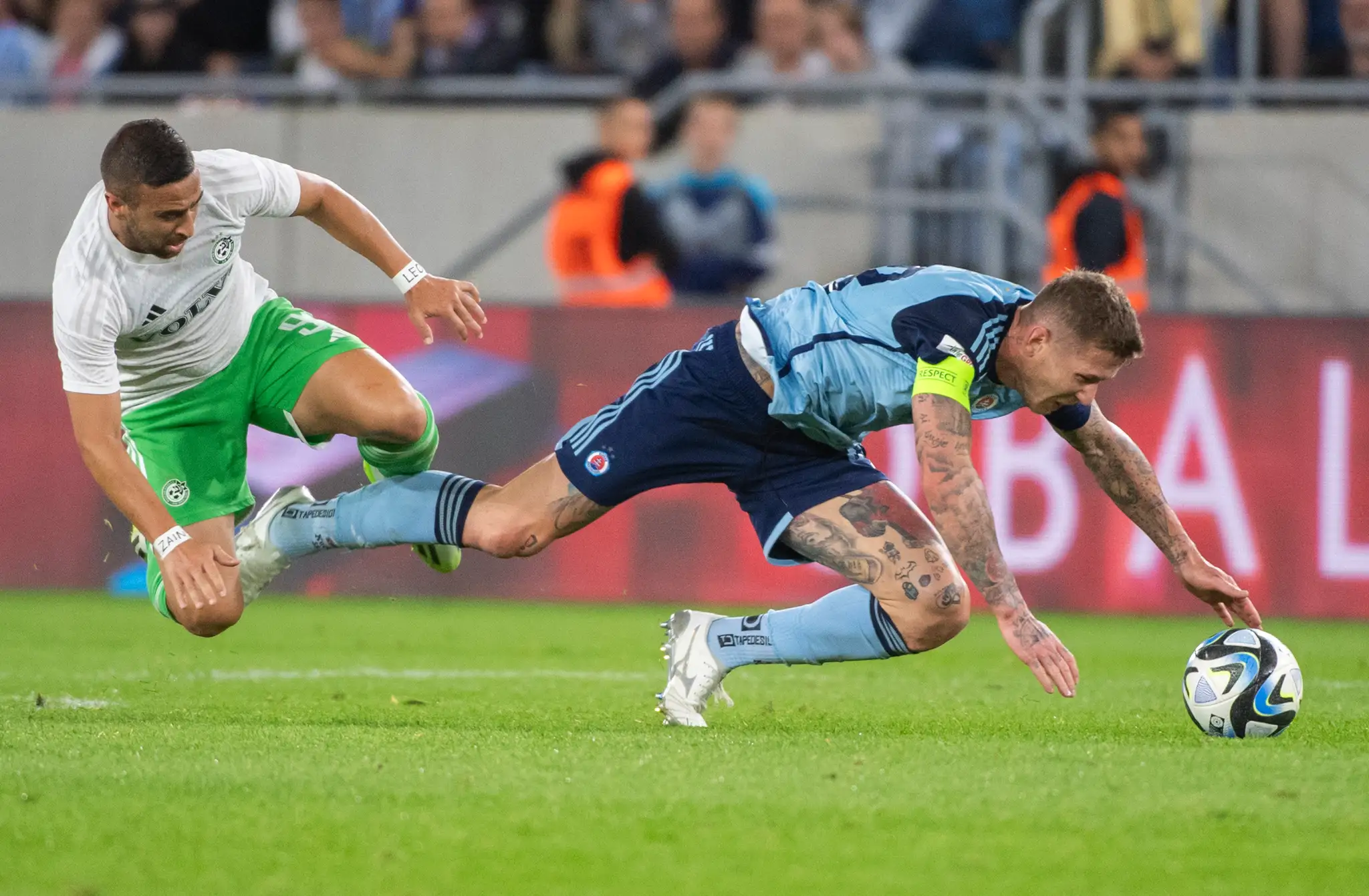 Momentka zo zápasu Slovan - Maccabi Haifa