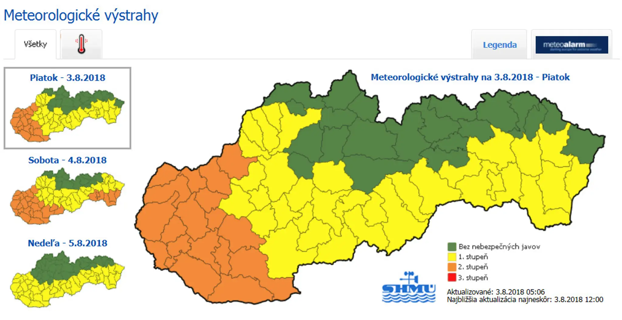 Výstrahy pred horúčavami.