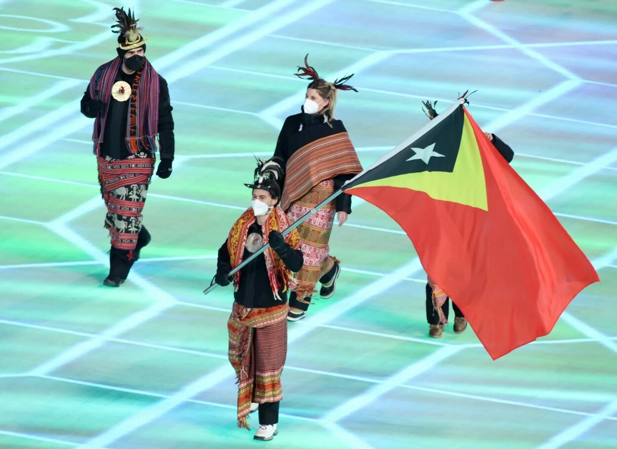 Výprava Timoru na otváracom ceremoniáli ZOH 2022.