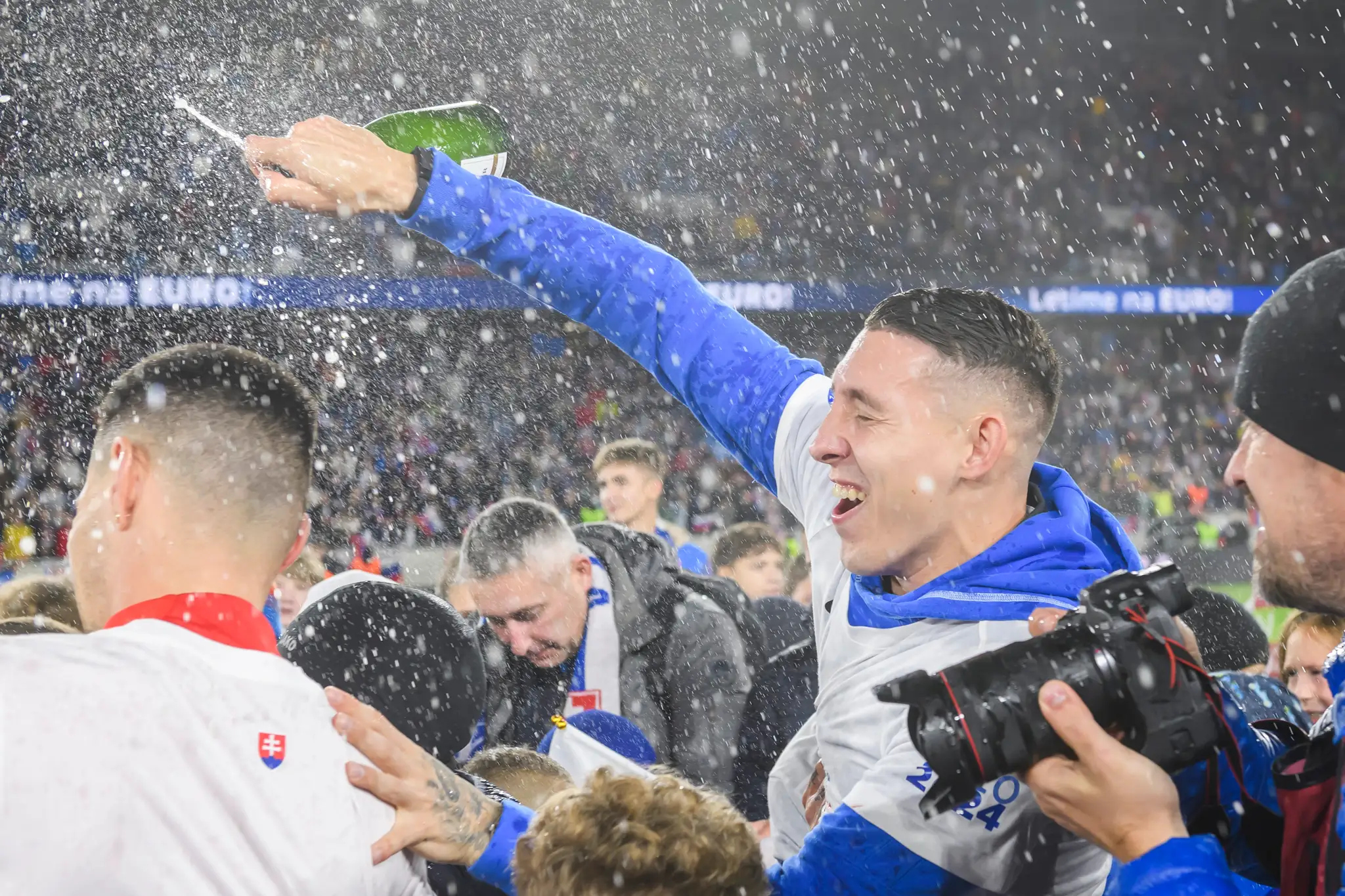 Postupová radosť Slovenska na ME 2024 po zápase s Islandom.