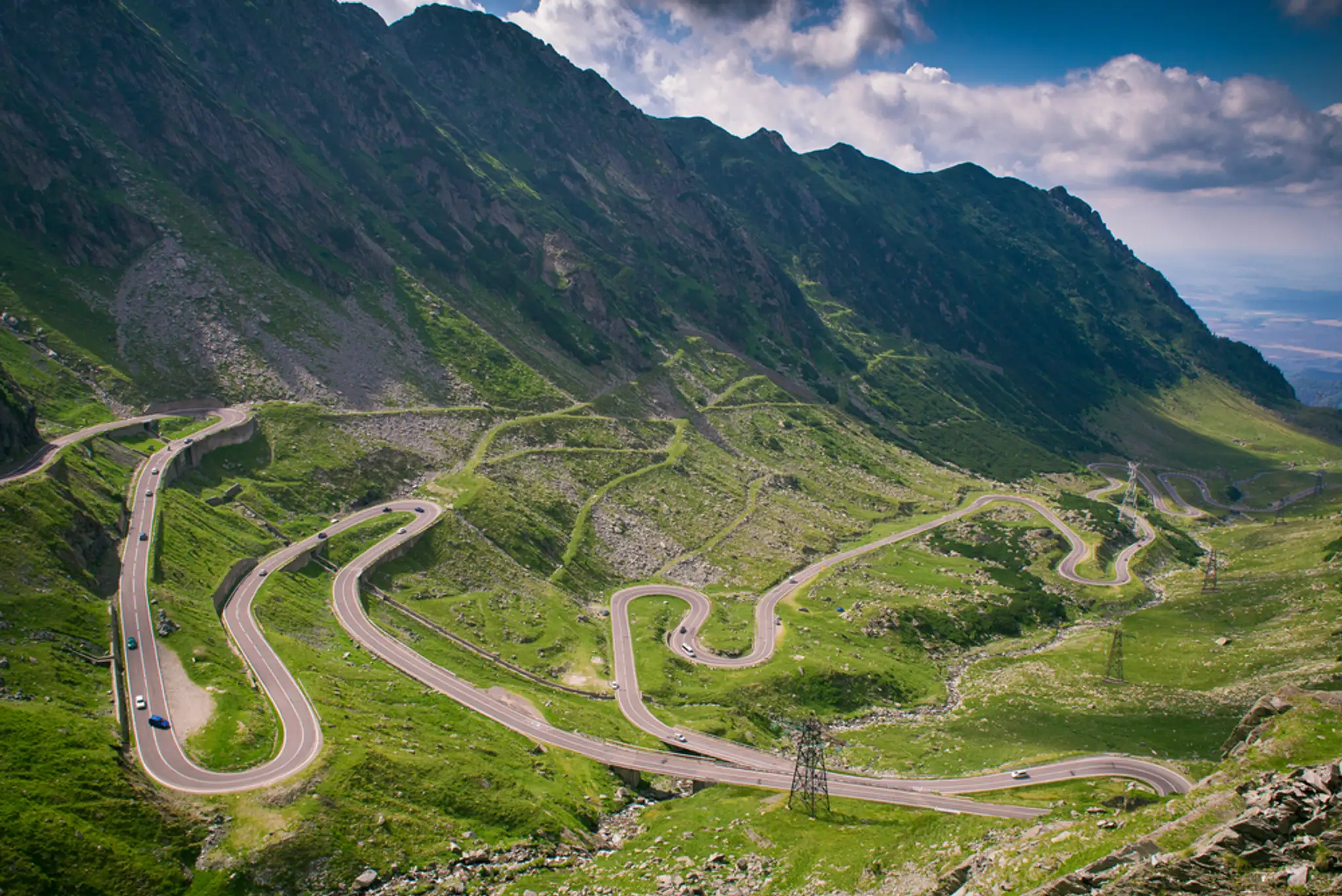 Transfagaranská magistrála, Rumunsko.