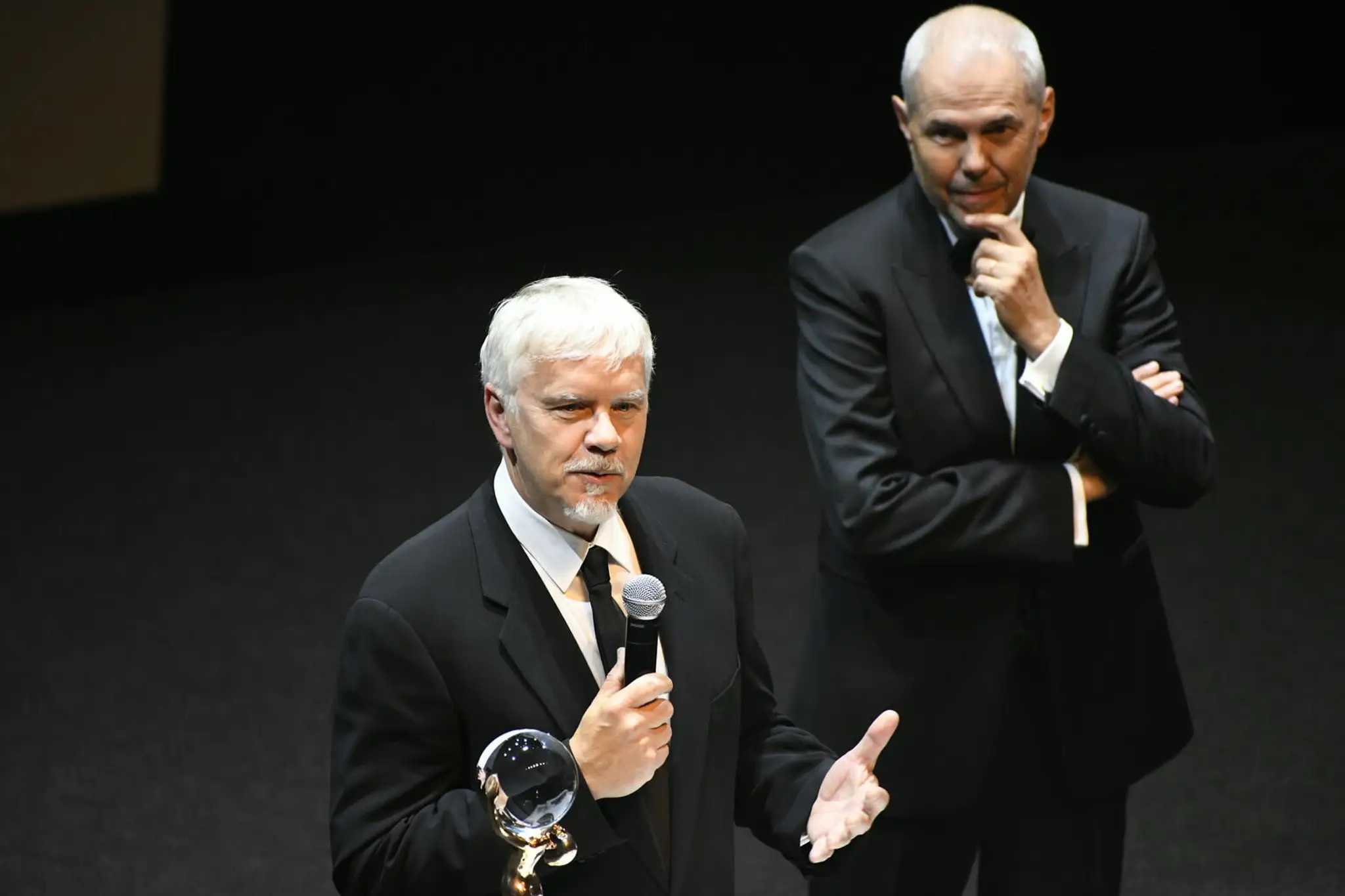 Herec Tim Robbins a moderátor Marek Eben