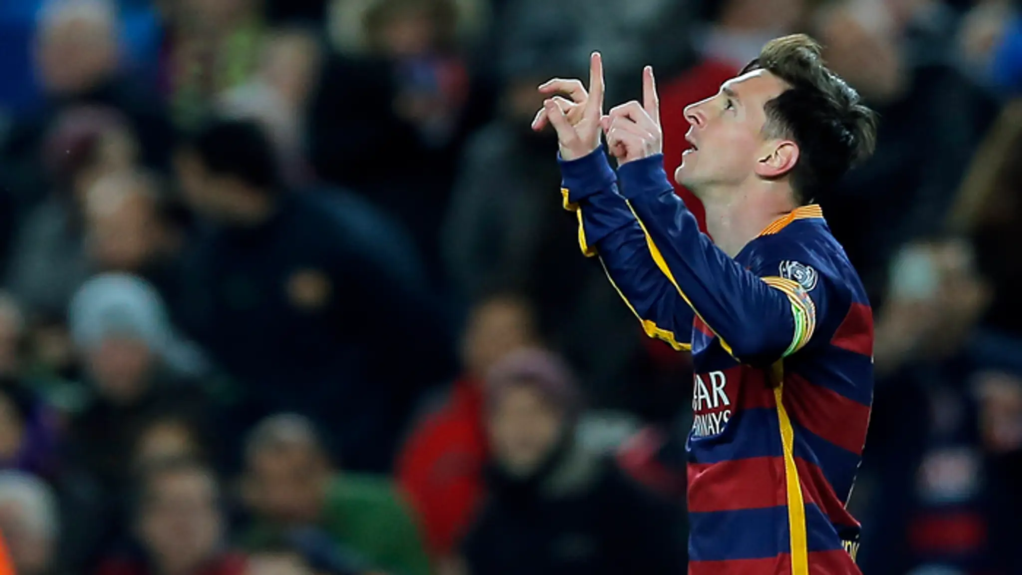 Lionel Messi sa teší po strelení gólu do siete AS Rím v skupinovej fáze LM.