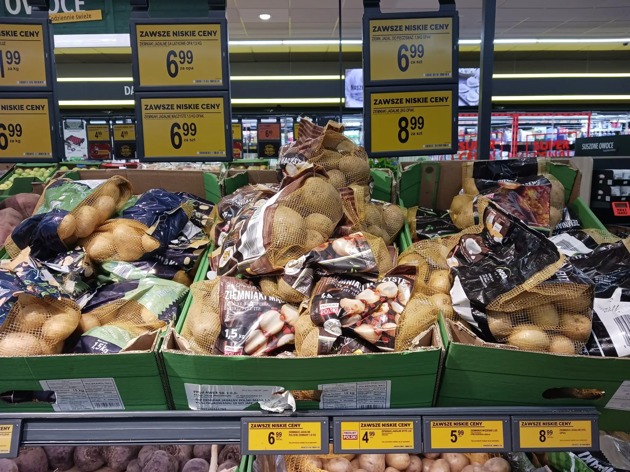 Ceny potravín v Biedronke v Krakove