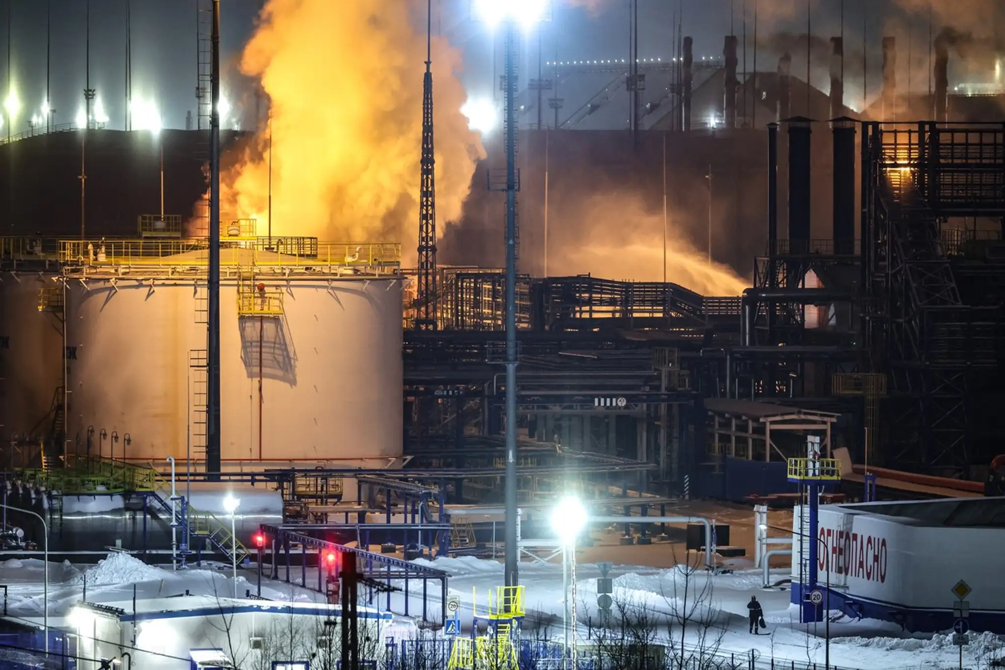 Požiar plynového terminálu pri Petrohrade