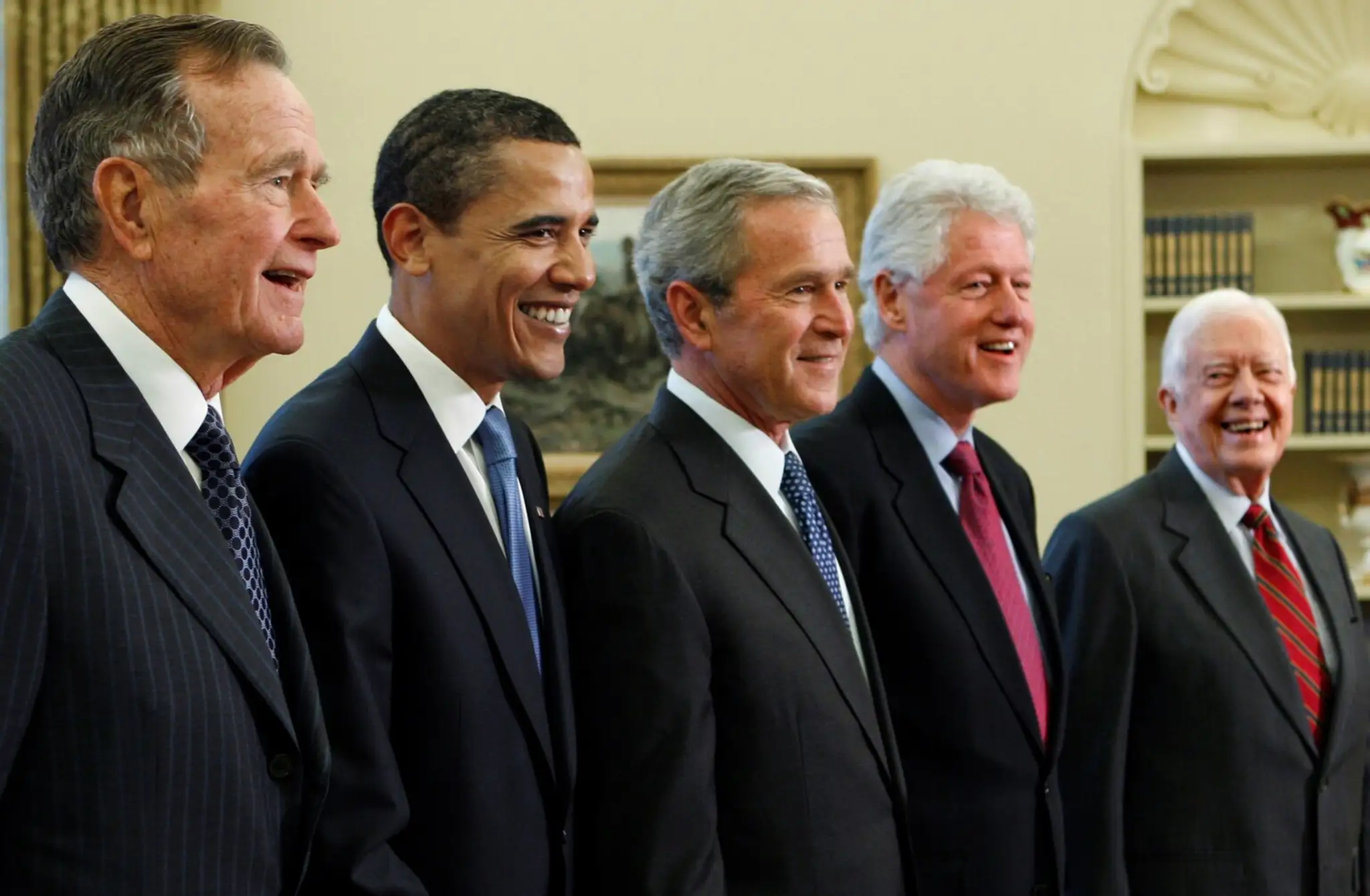 George Bush a jeho kolegovia bývalí americkí prezidenti.