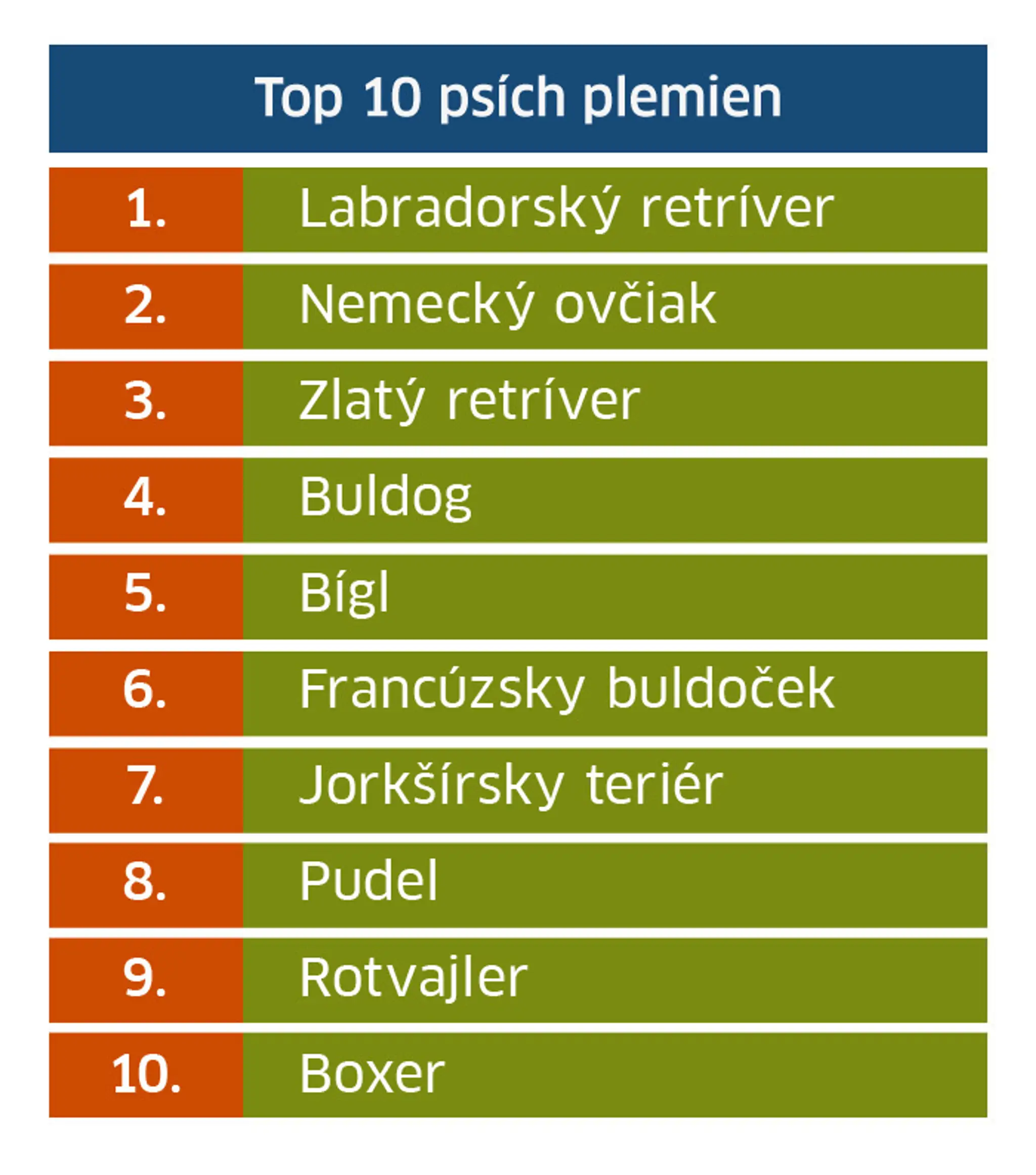 TOP 10 psích plemien.