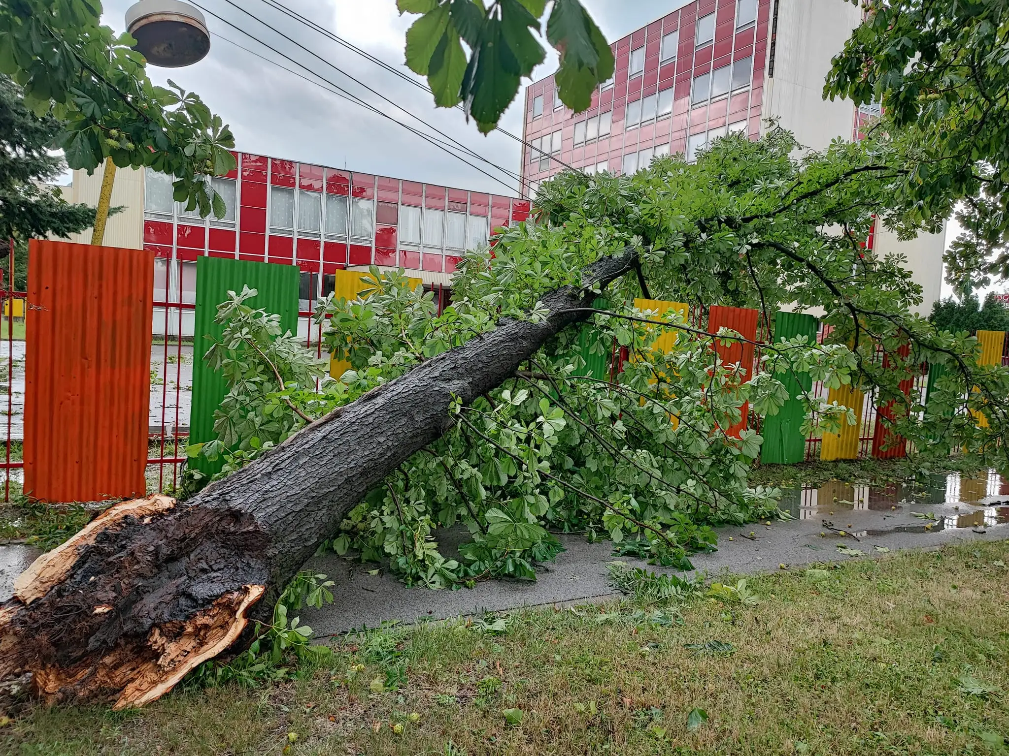 Strážske, následky búrky.