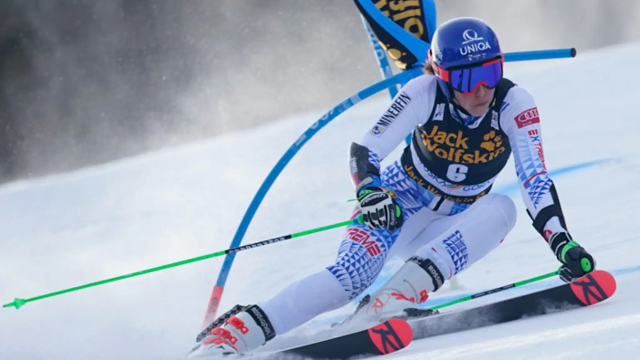 Alpská lyžiarka Petra Vlhová v 1.kole obrovského slalomu v Kranjskej Gore.