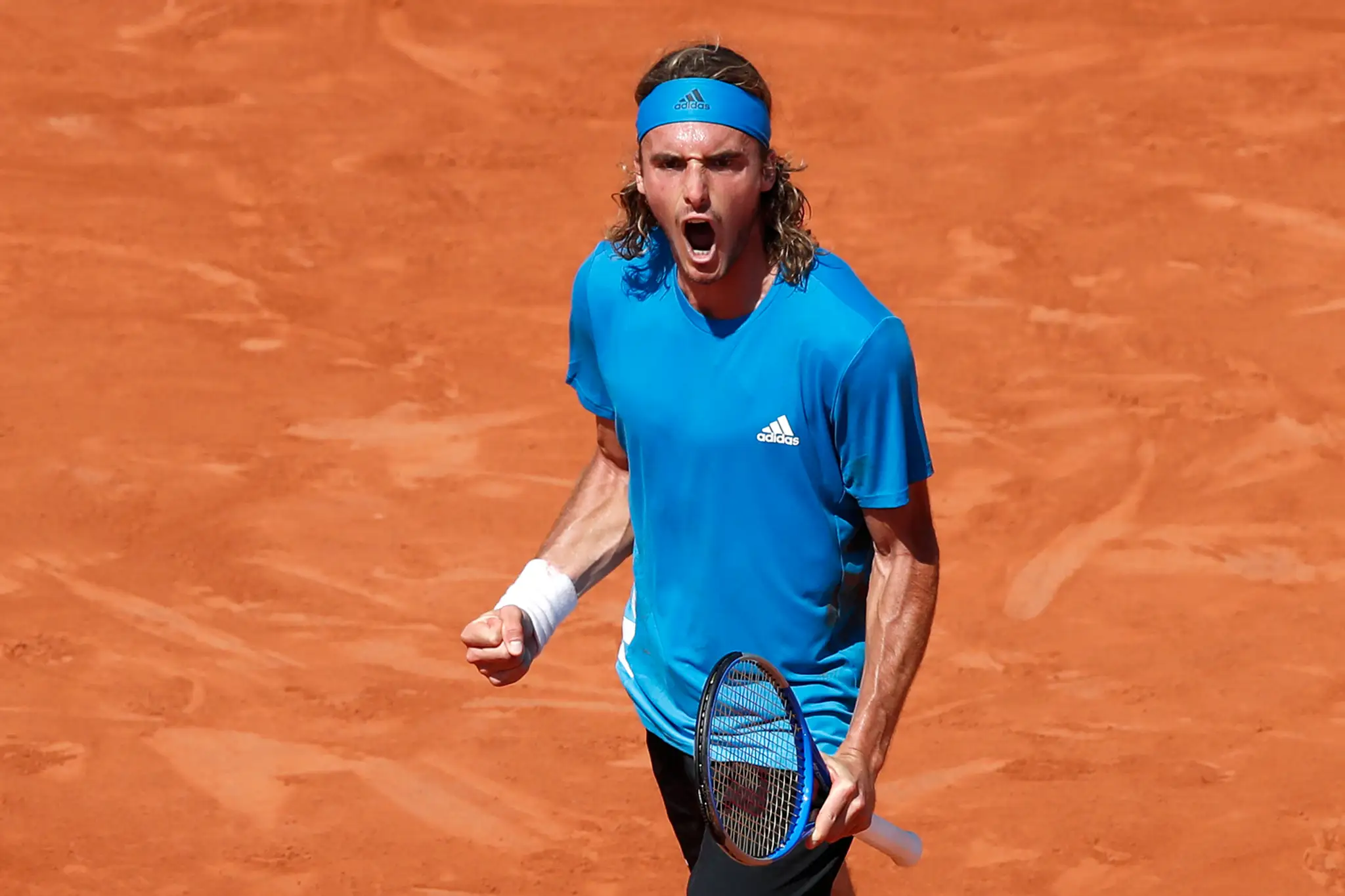 Tenista Stan Wawrinka v osemfinále na Roland Garros.