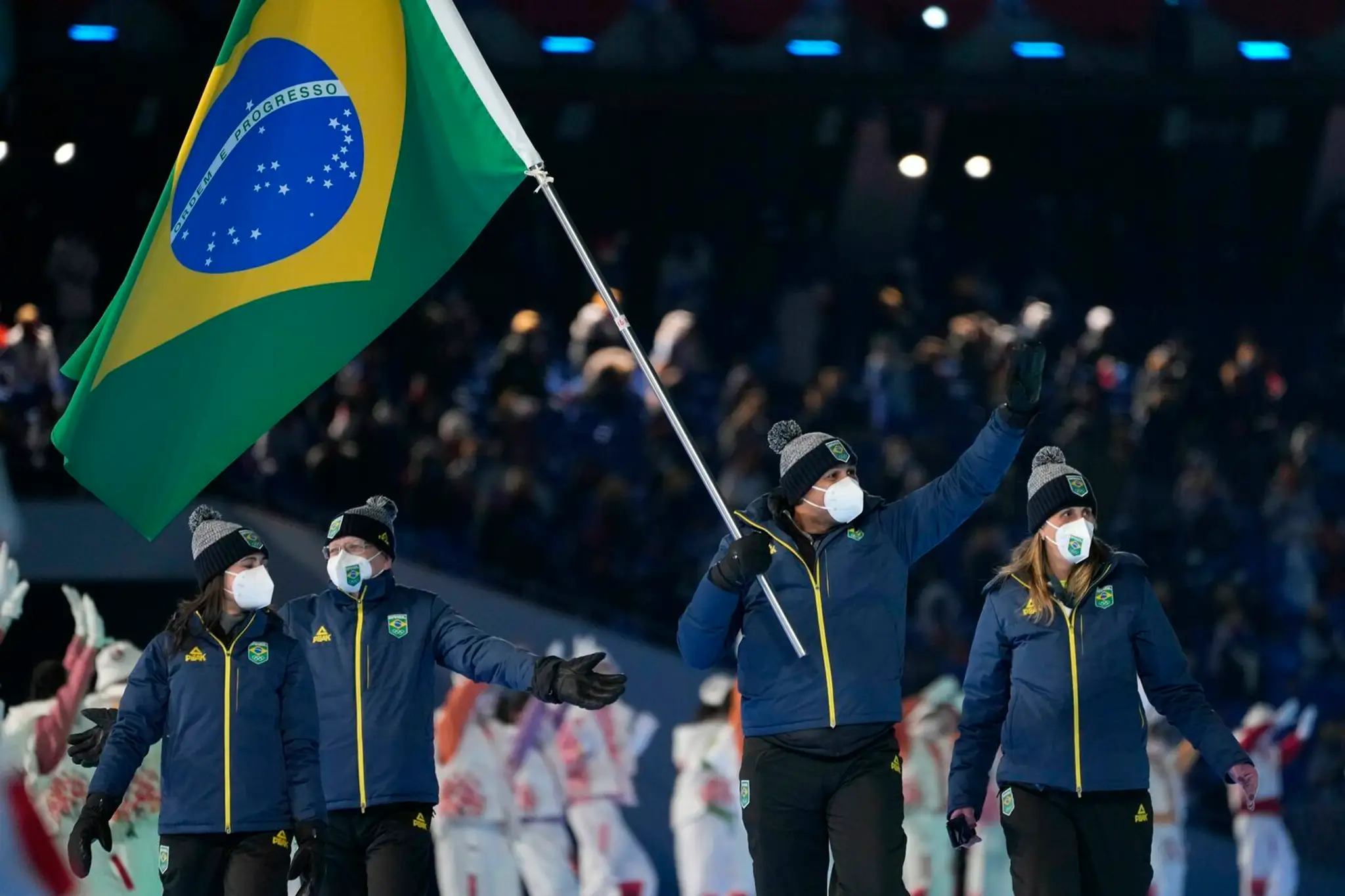 Brazílski športovci na otváracom ceremoniáli ZOH 2022.