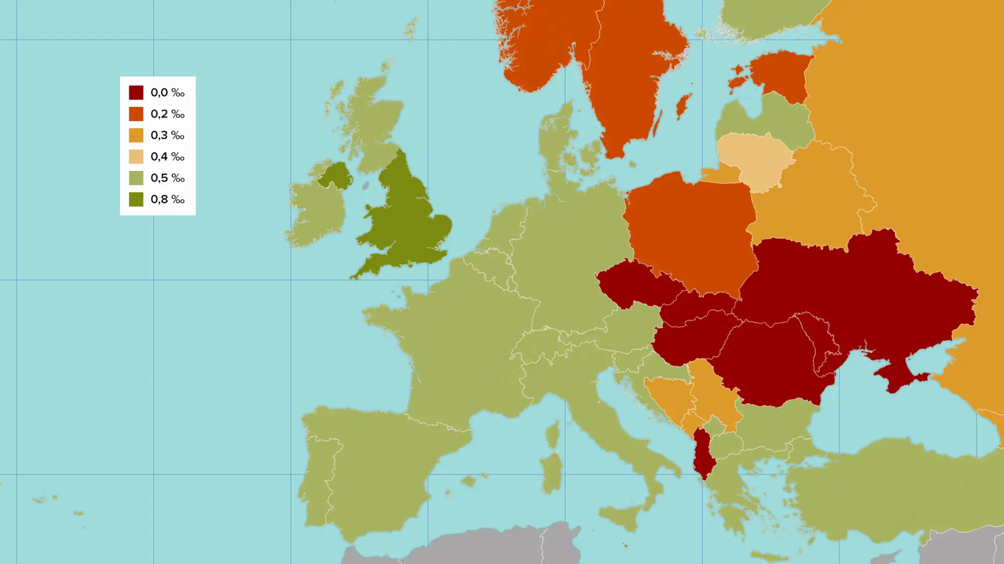 Mapa krajín.