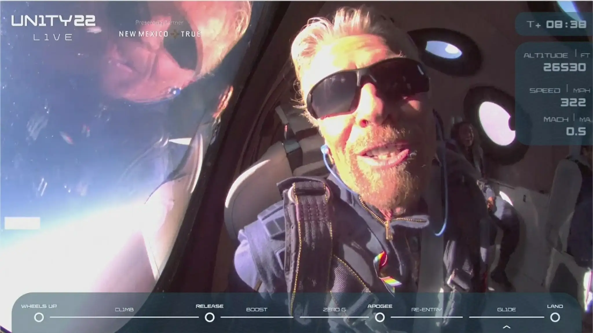 Richard Branson letí do vesmíru.