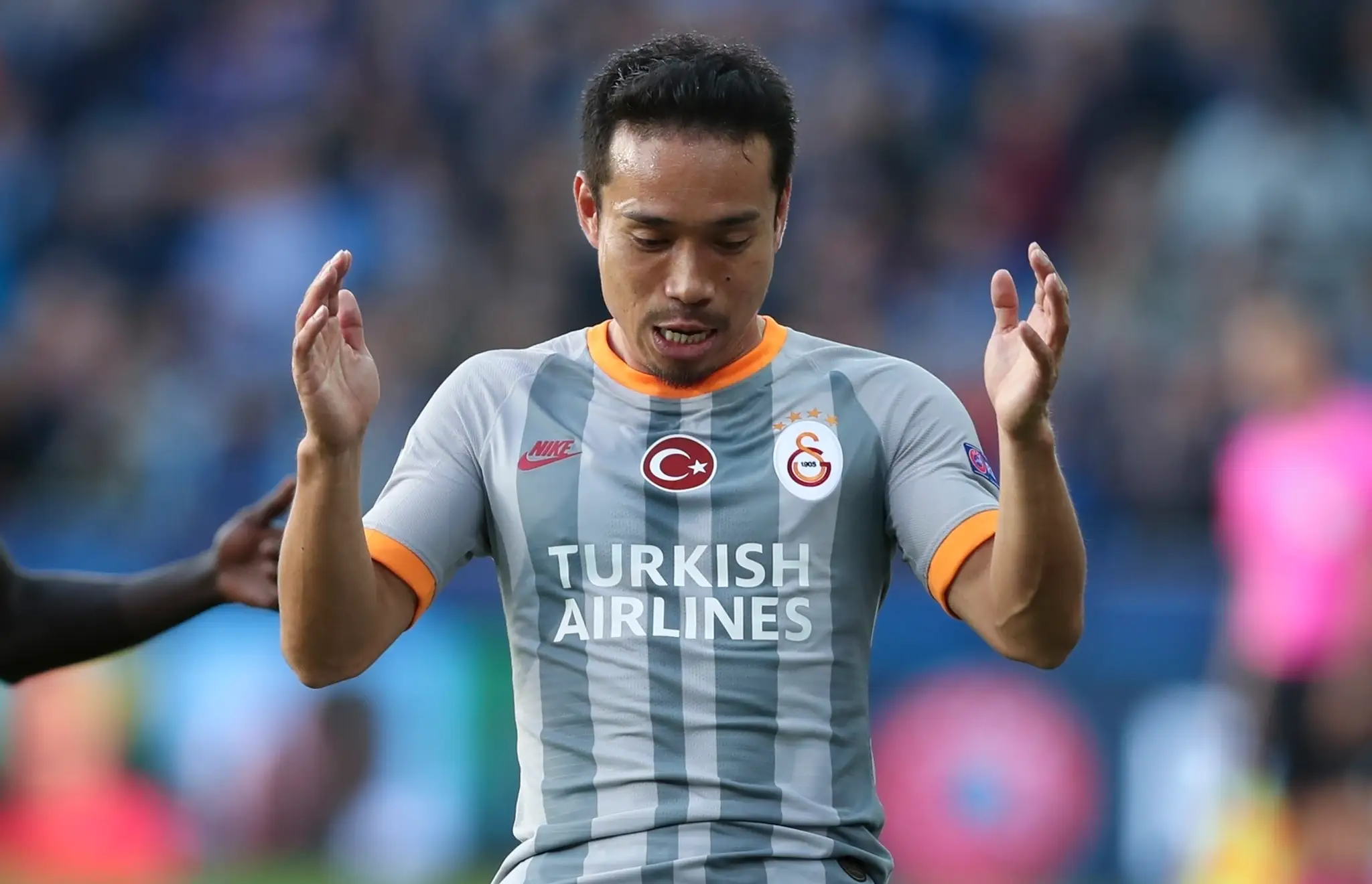 Fernando Muslera z Galatasarayu reaguje po dueli LM na pôde Clubu Bruggy.