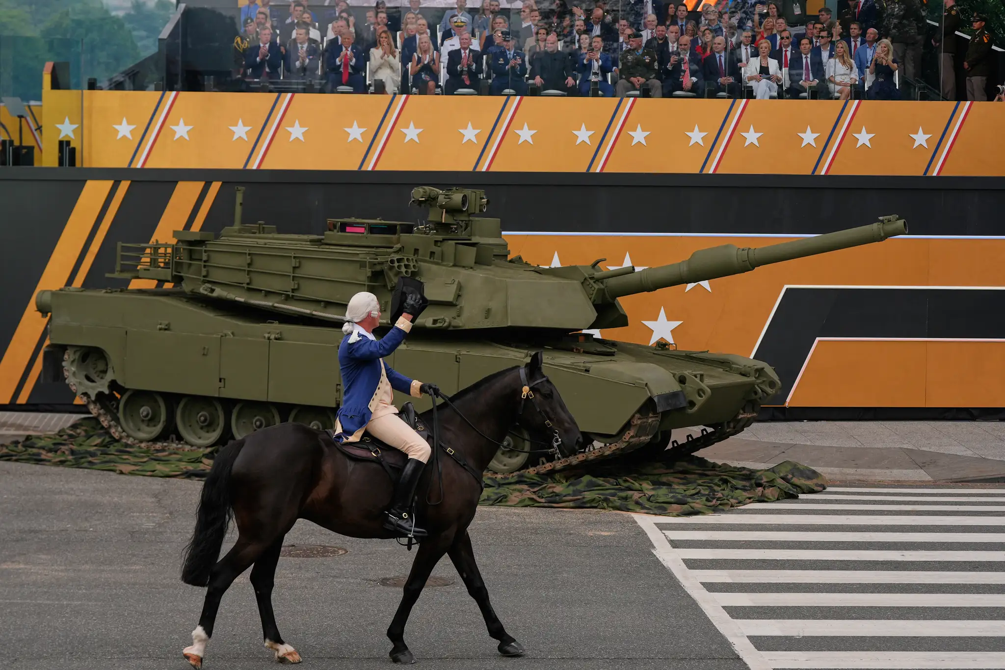 Trumpova vojenská prehliadka a protesty
