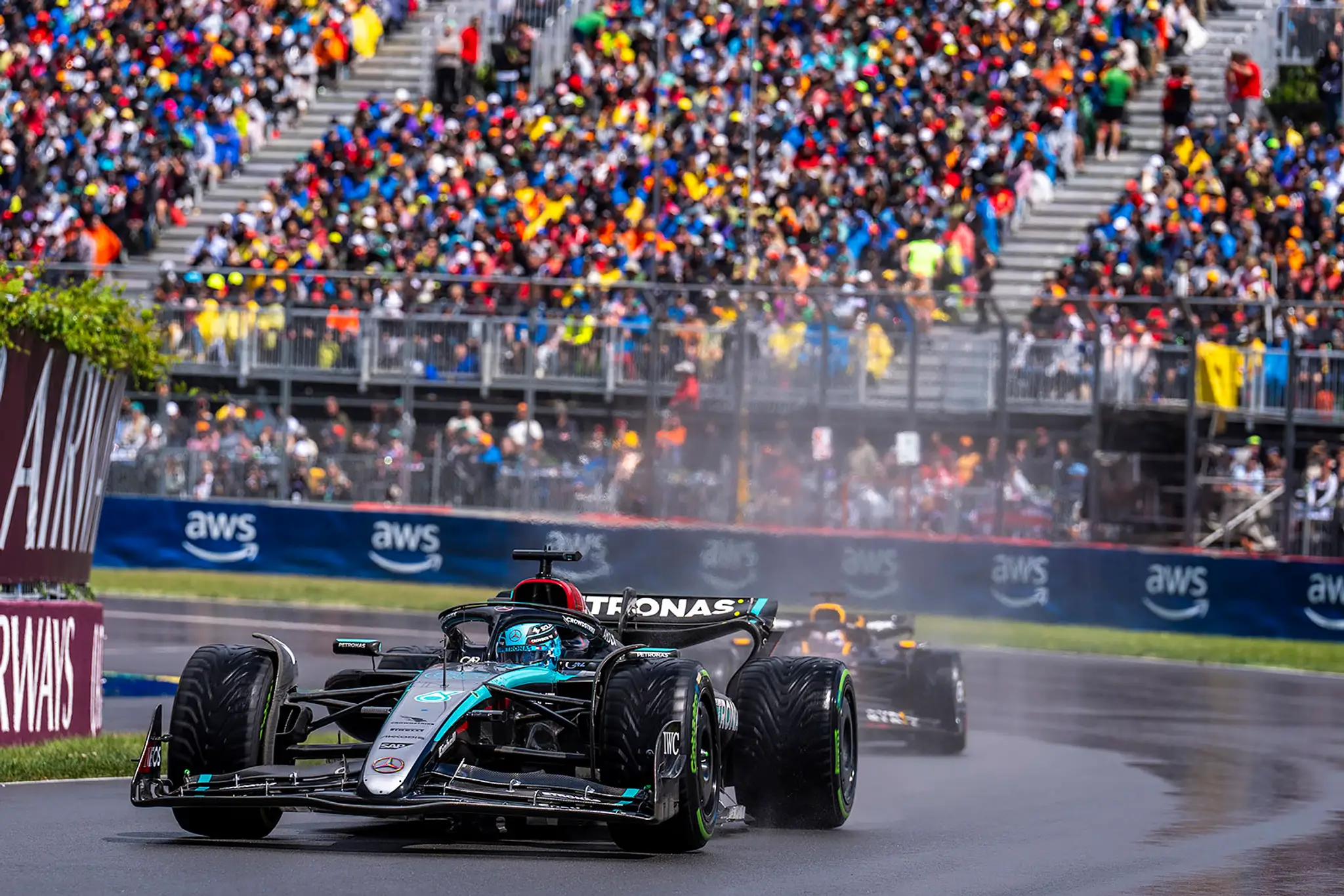George Russell z Mercedesu na VC Kanady.