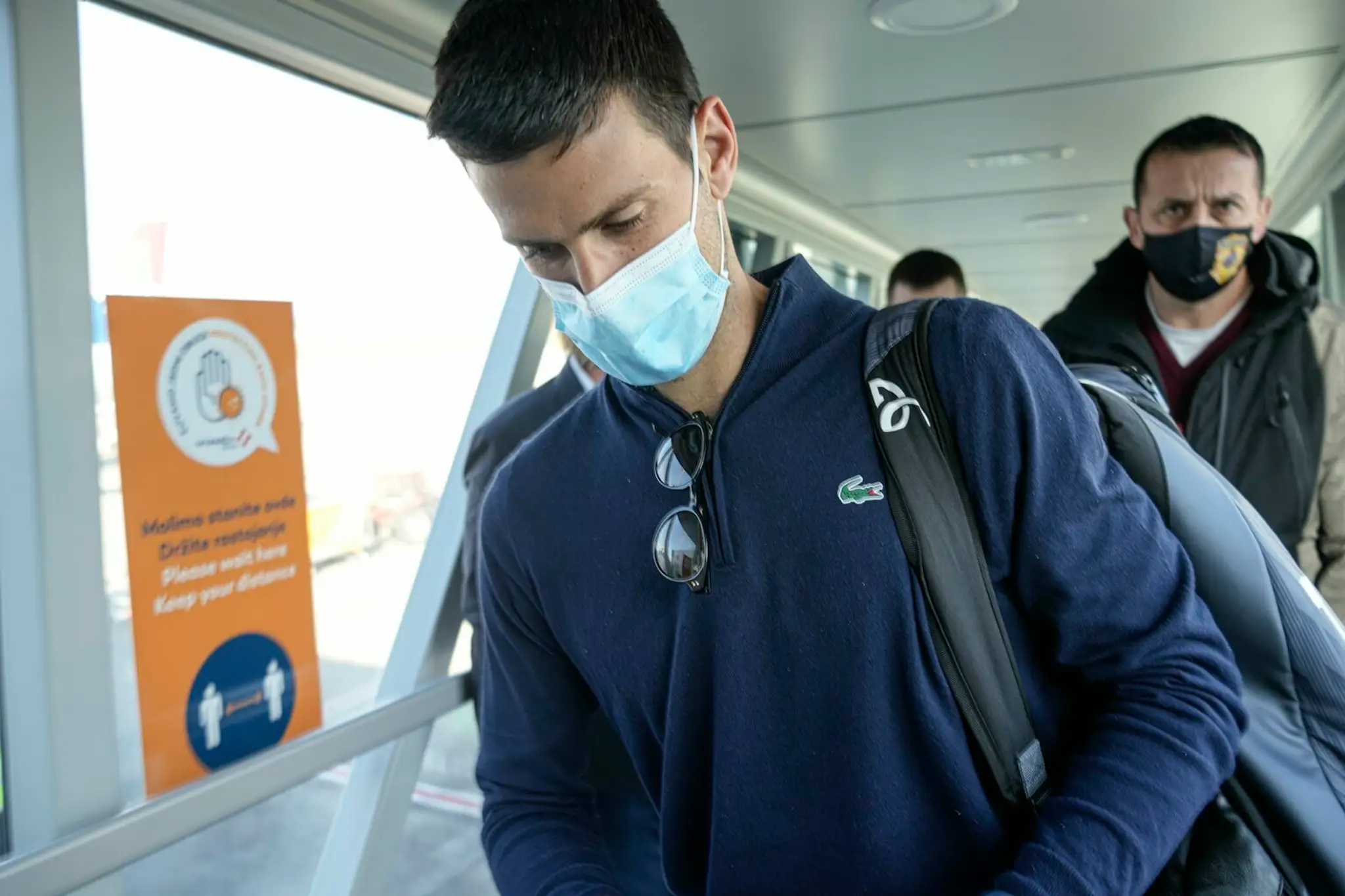 Novak Djokovič po návrate do Srbska.