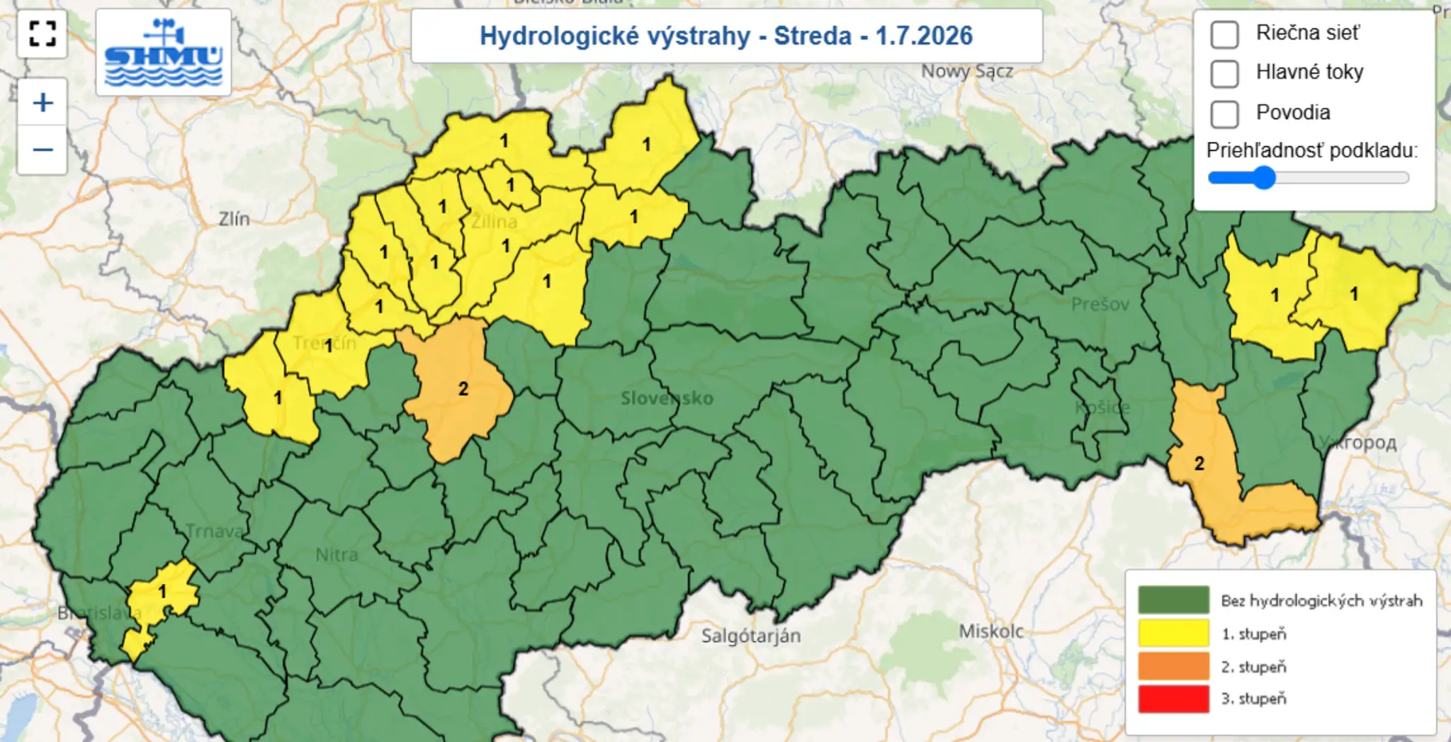 Výstrahy pred povodňami