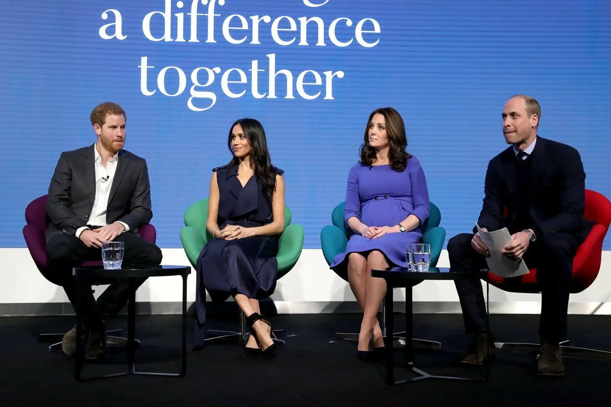 Princ Harry, Meghan Markle, Kate Middleton a princ William