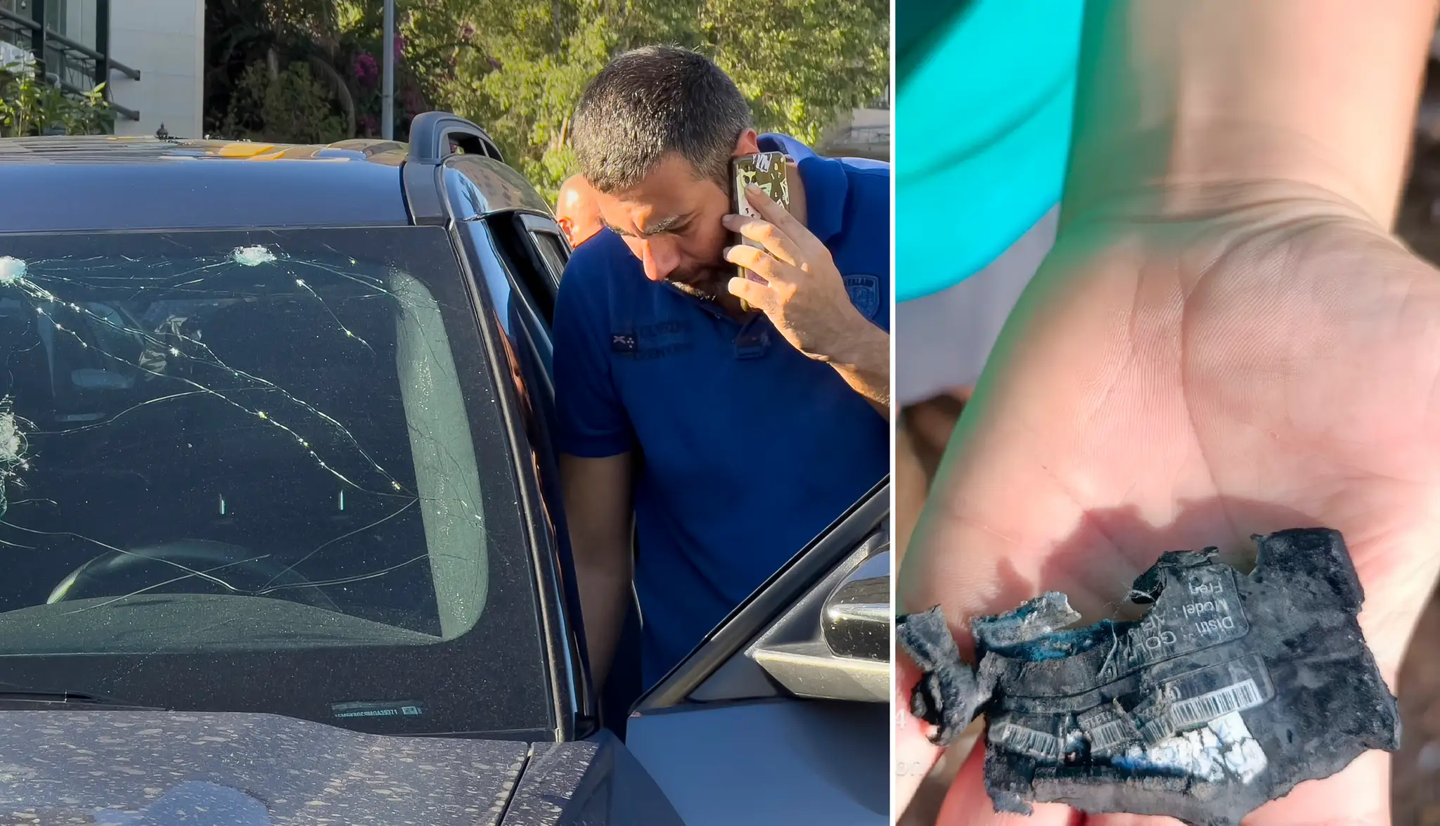 Na snímke policajt prehľadáva auto, v ktorom vybuchol ručný pager v Bejrúte.