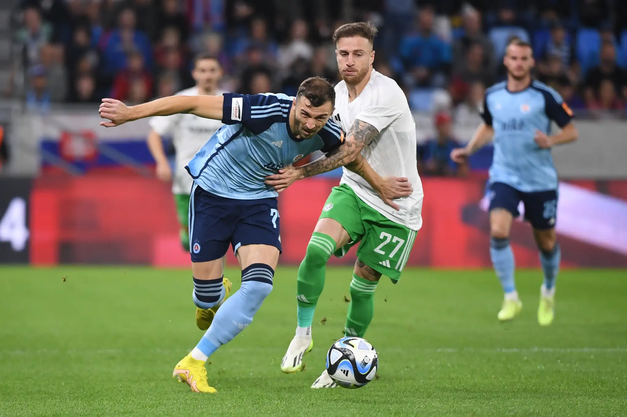Momentka zo zápasu Slovan - Maccabi Haifa