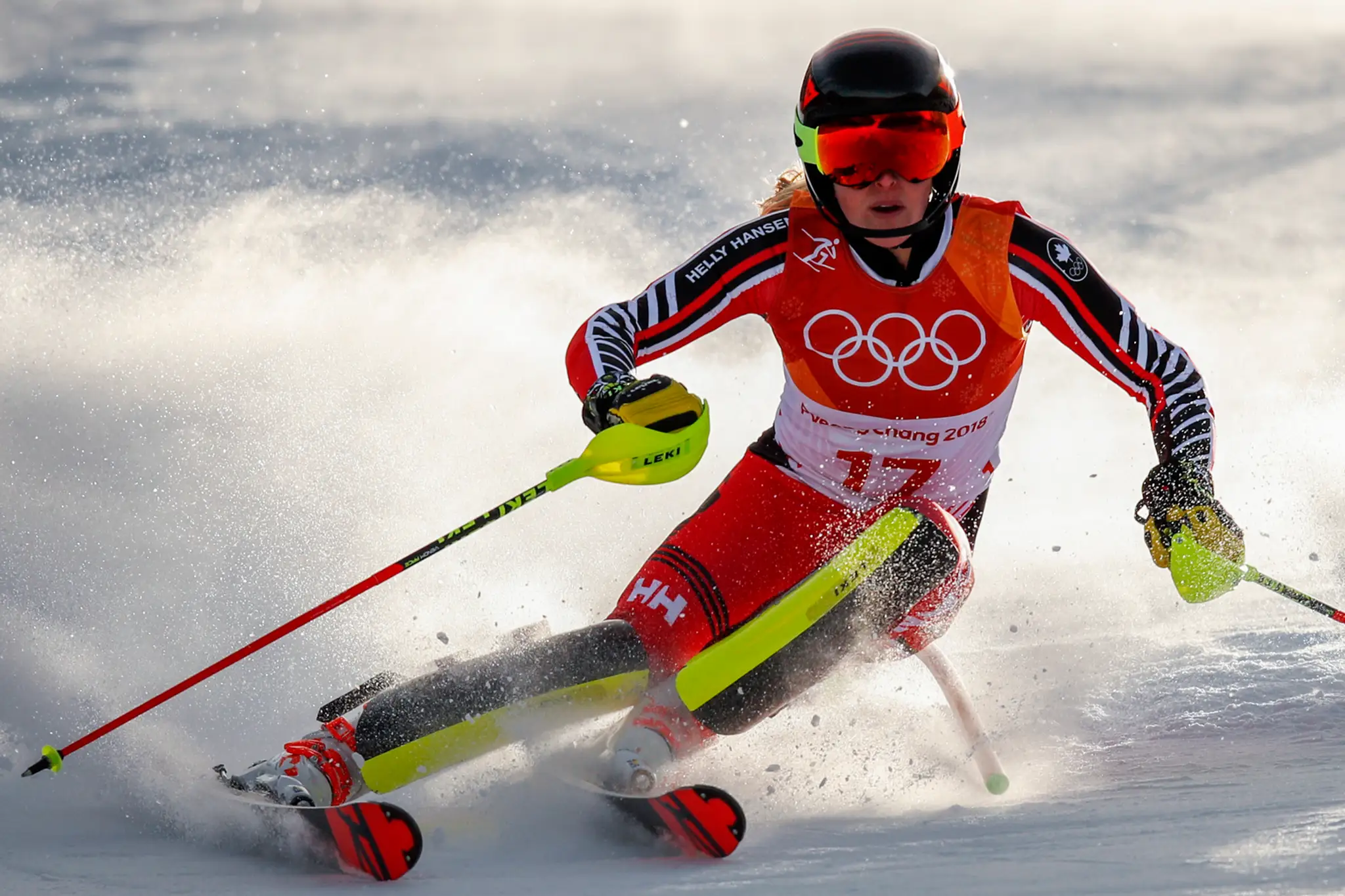 Slovenská lyžiarka Petra Vlhová počas slalomu na ZOH 2018.