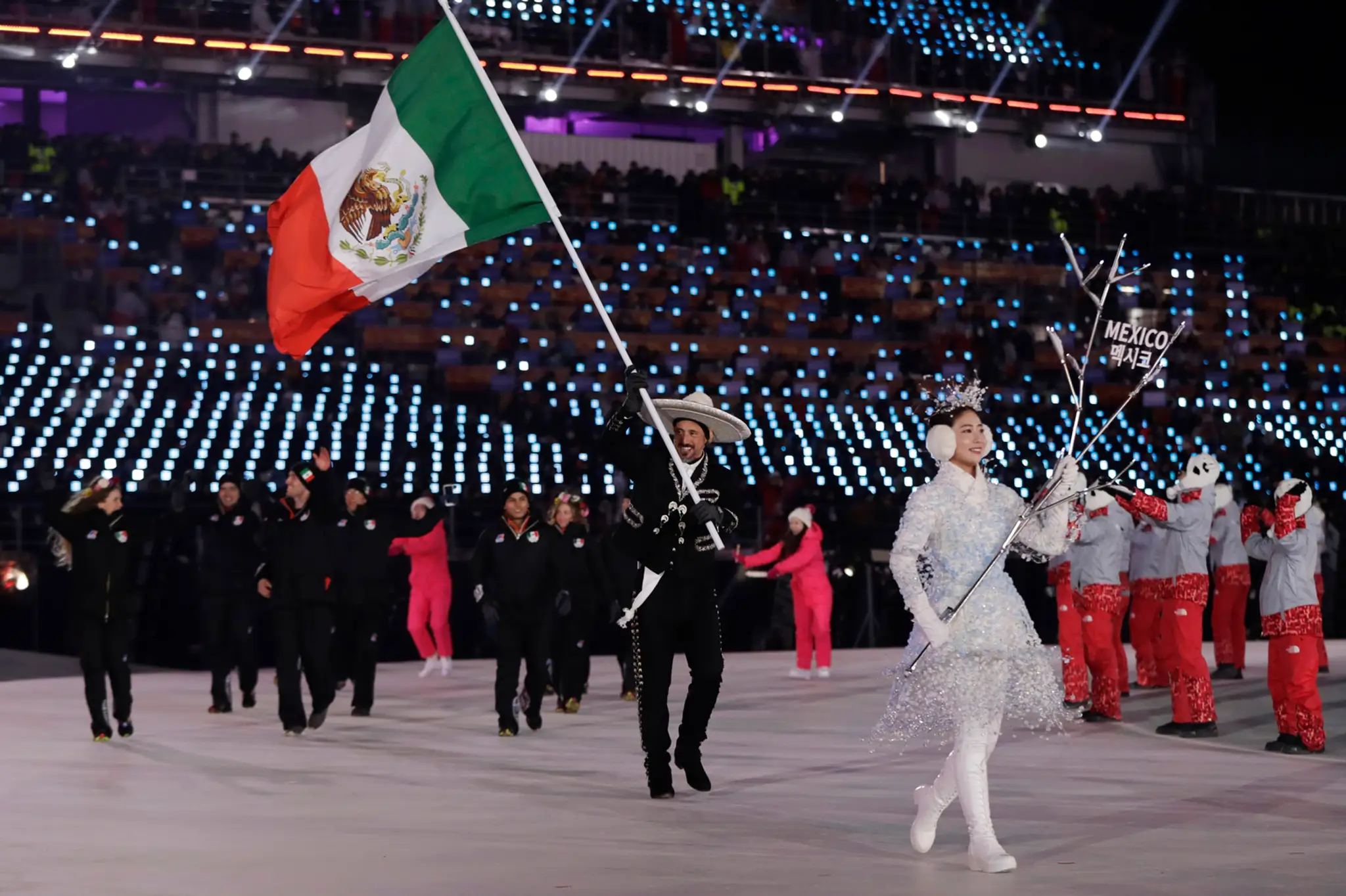 Švédska výprava na otváracom ceremoniáli ZOH 2018.