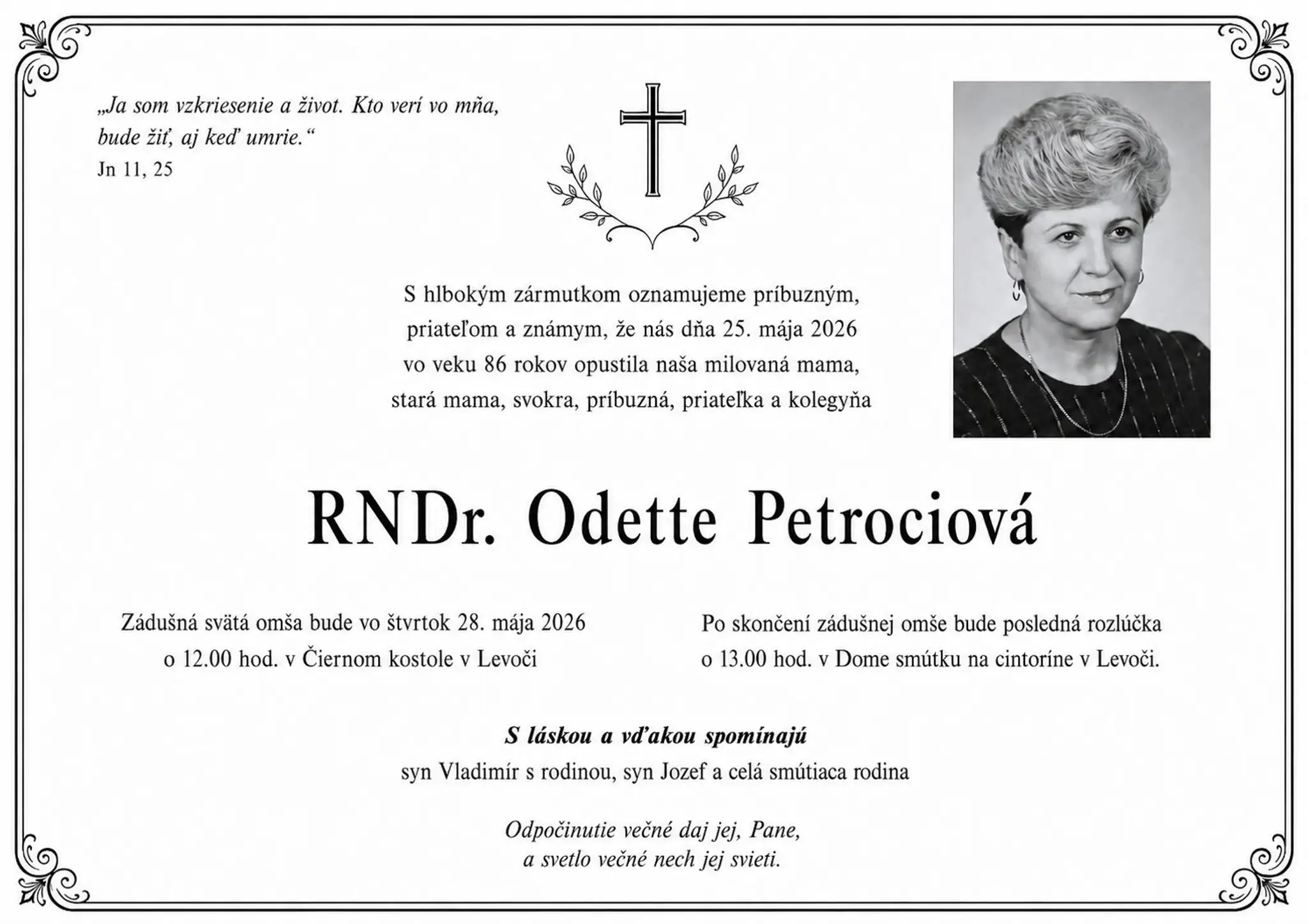 Spomienka na RNDr. Odette Petrociovú