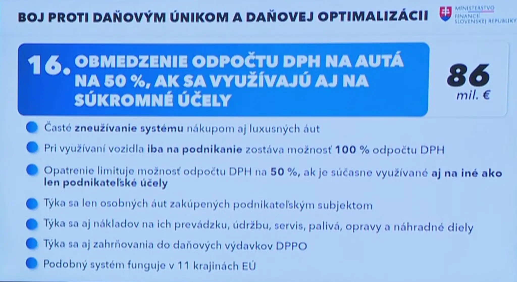Obmedzenie odpočtu DPH na autá