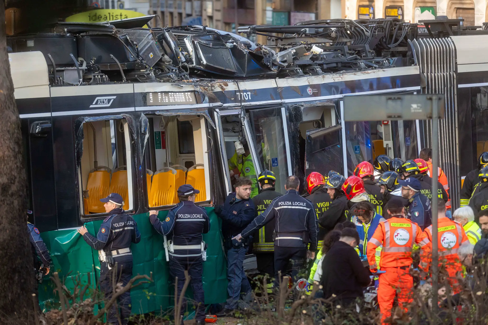 Vykoľajenie električky v Miláne