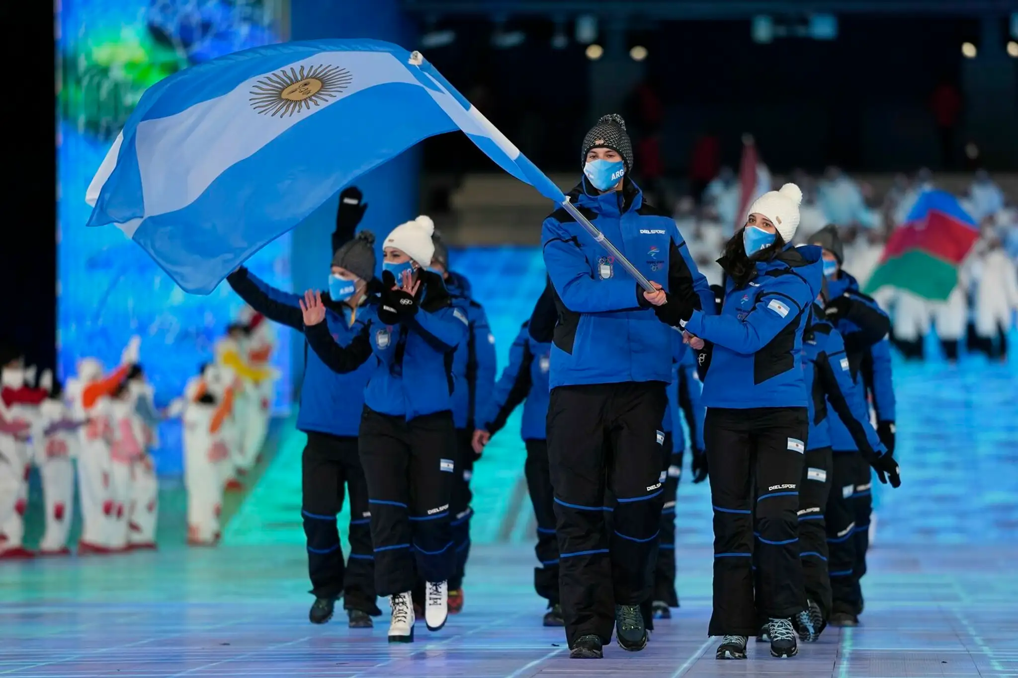 Argentínska výprava na otváracom ceremoniáli ZOH 2022.