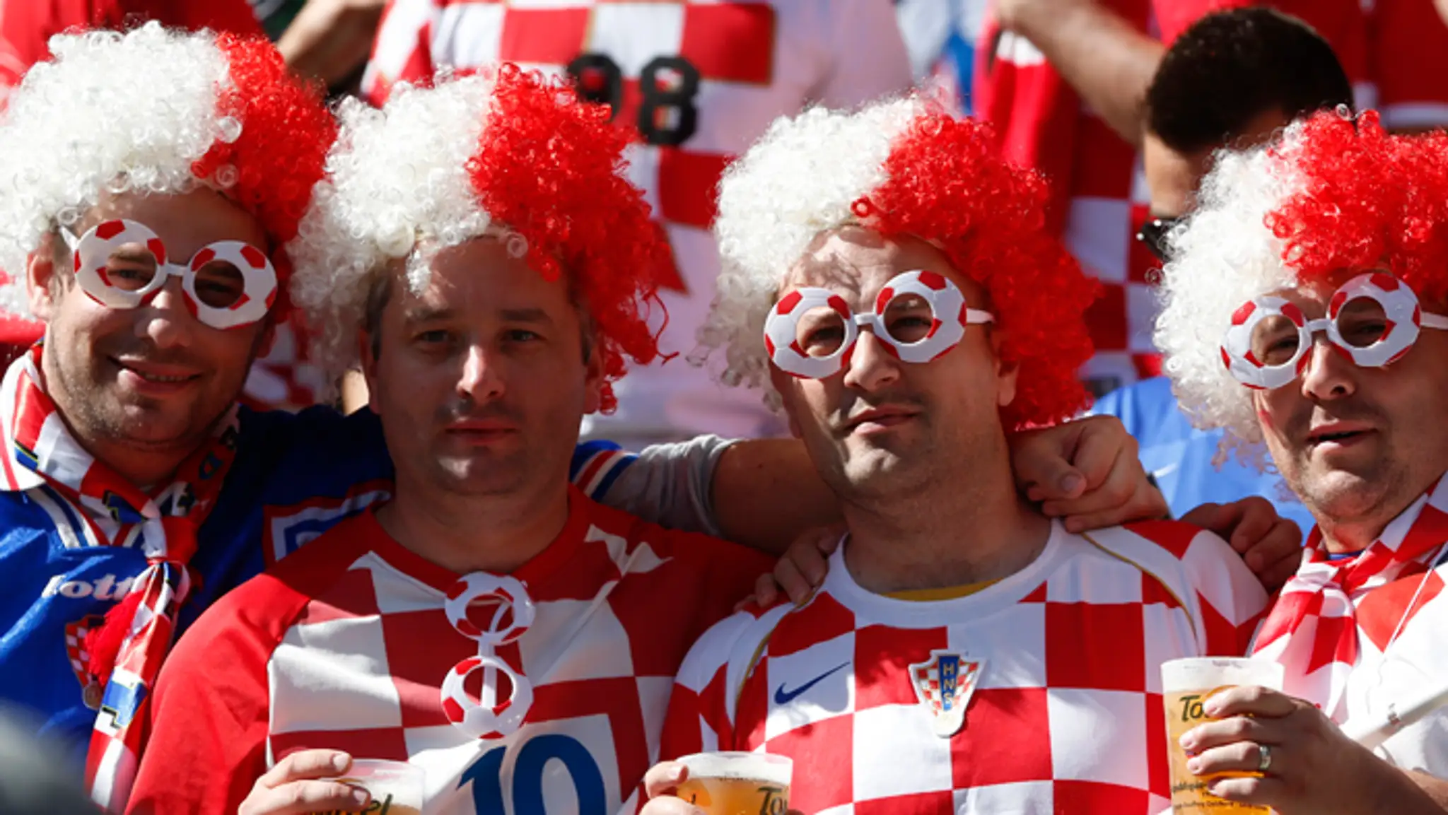 Chorvátski fanúšikovia na zápase s Českom