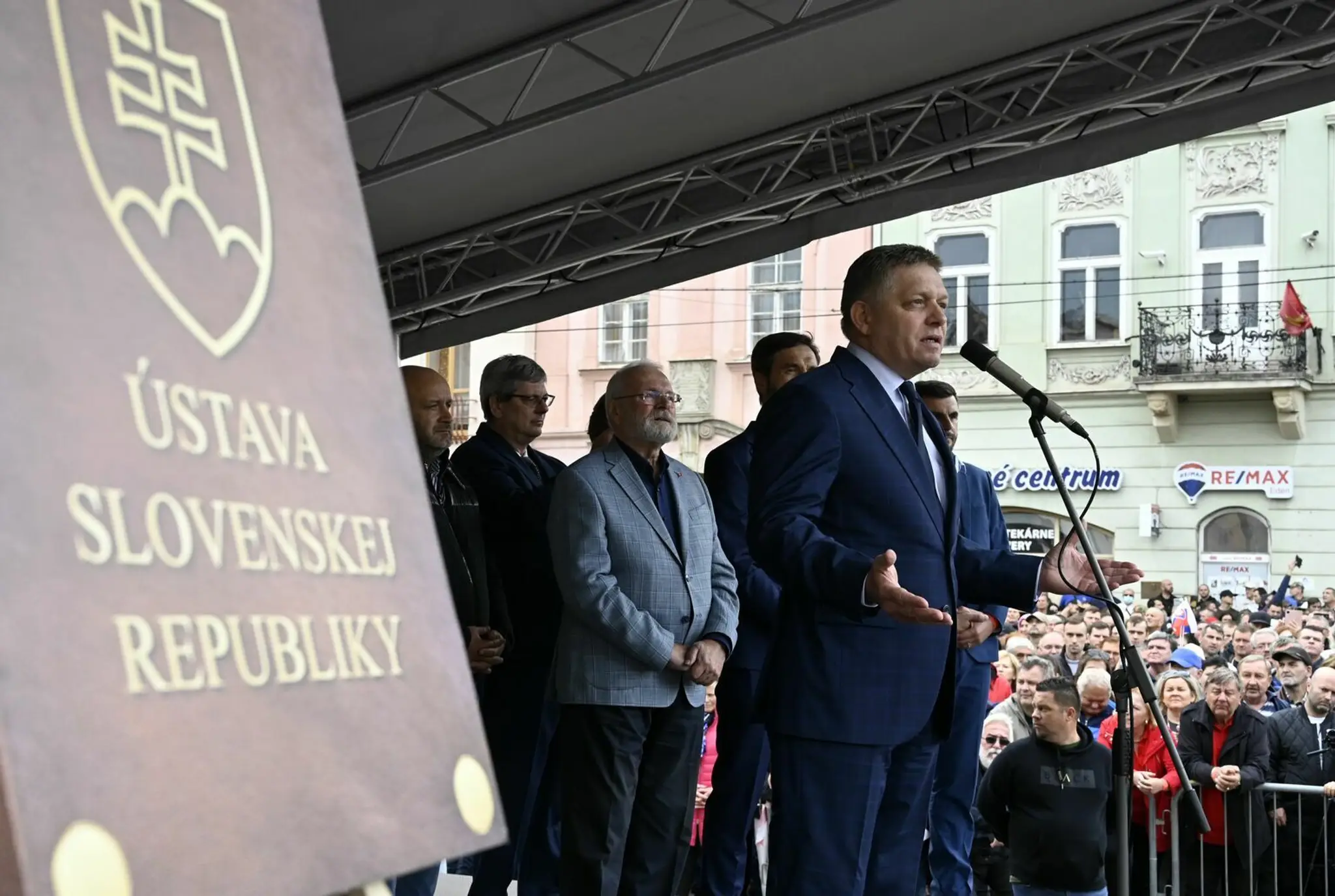 Robert Fico na proteste v Košiciach