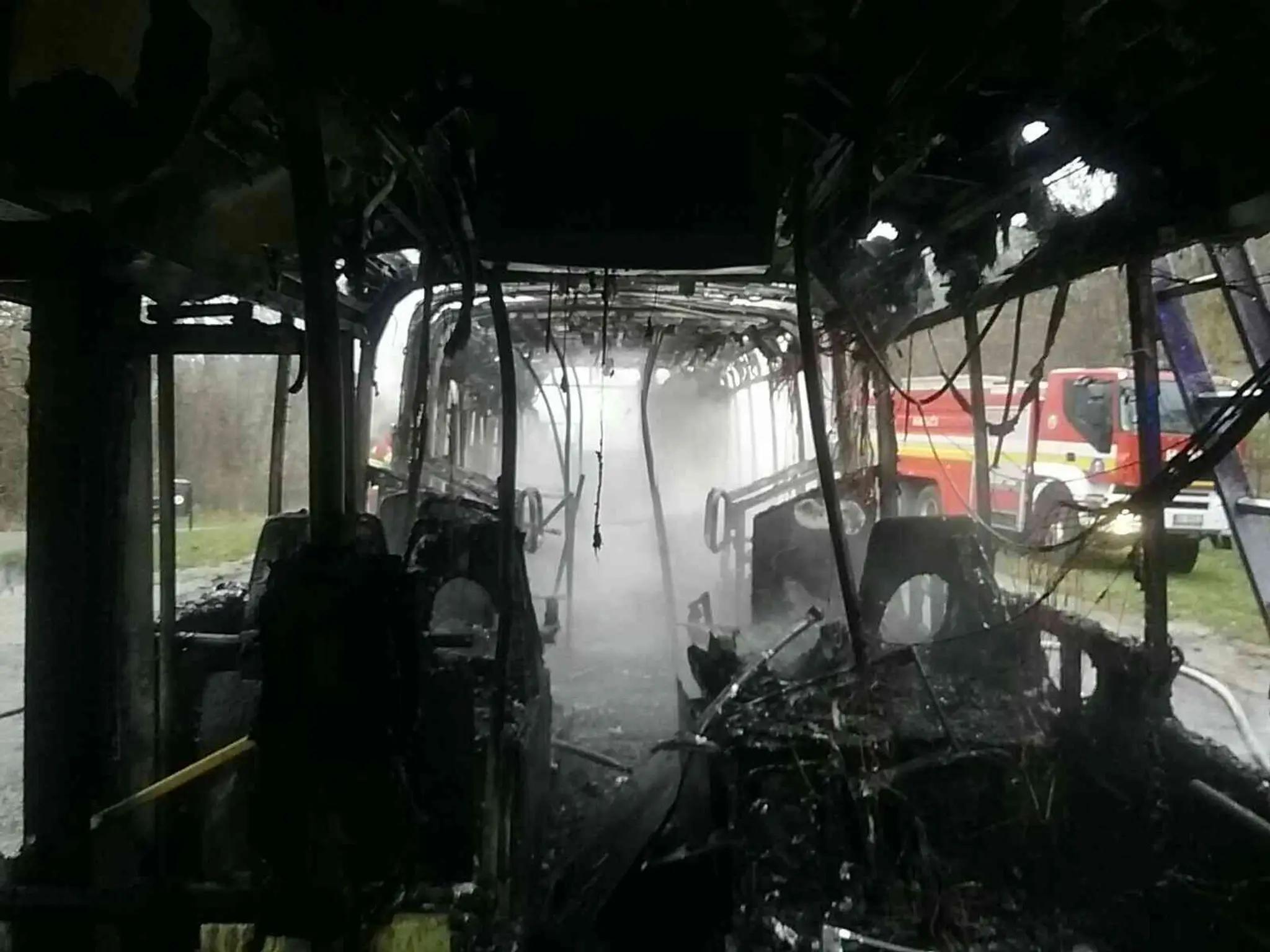 Požiar autobusu MHD v Bratislave.
