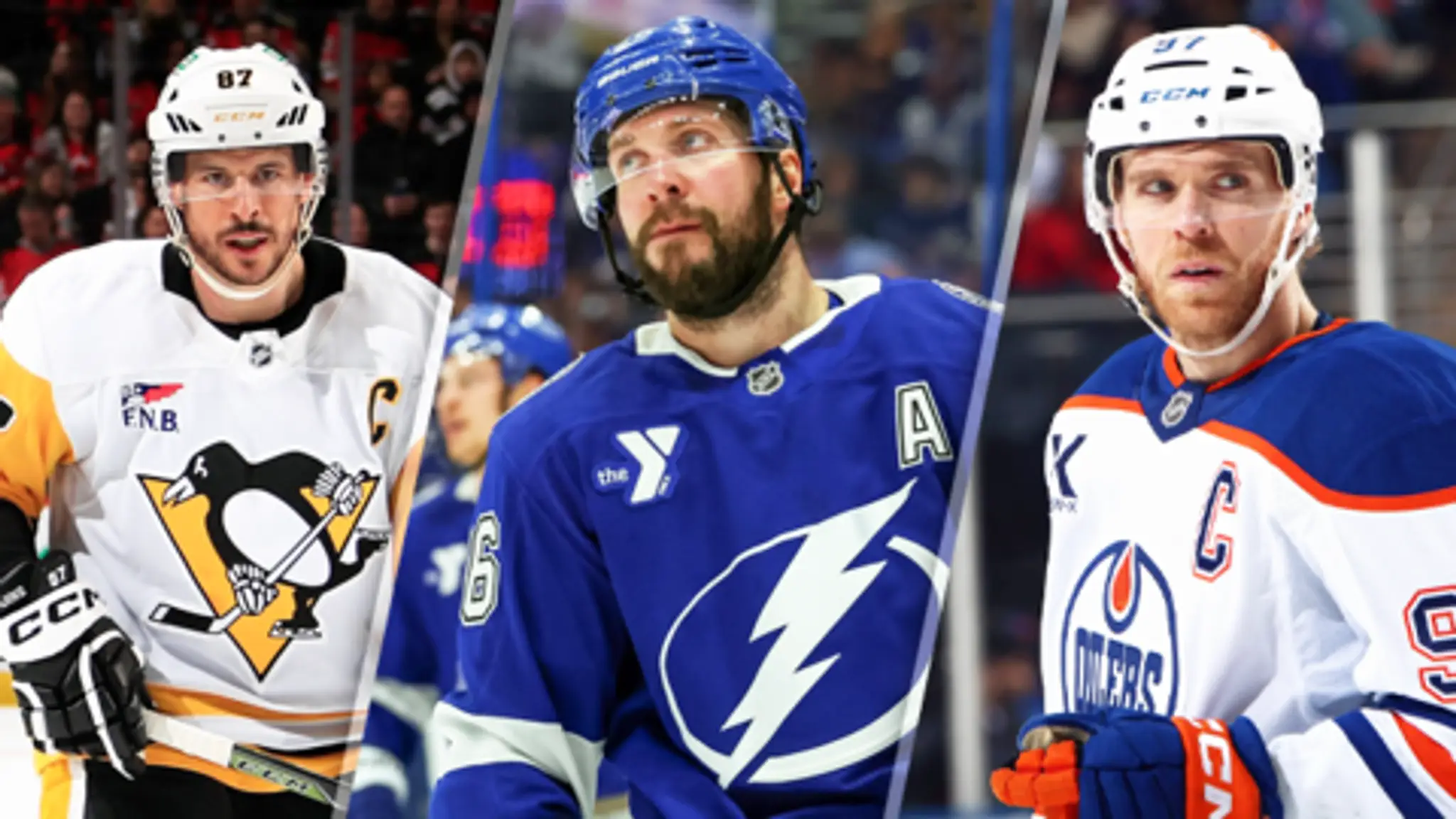 koláž Crosby, Kučerov, McDavid