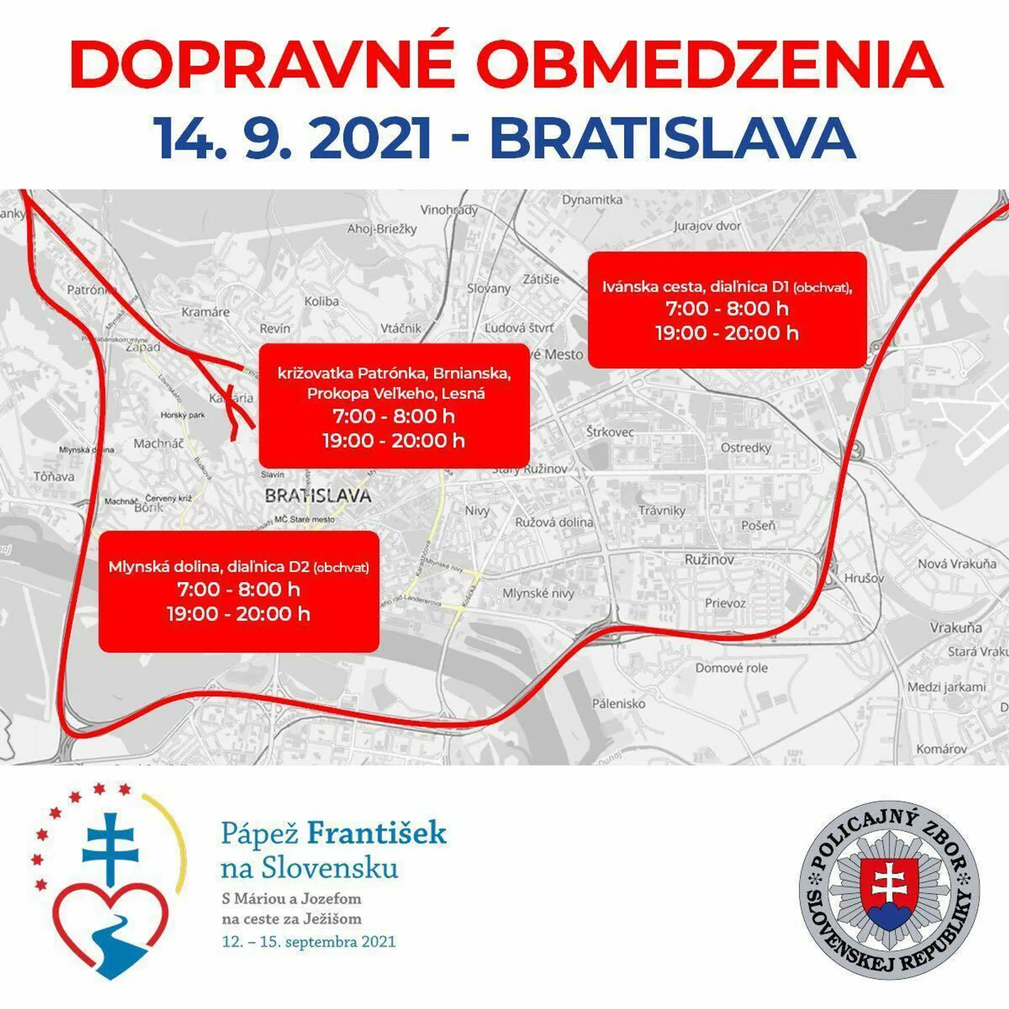 Utorkové obmedzenia v Bratislave.