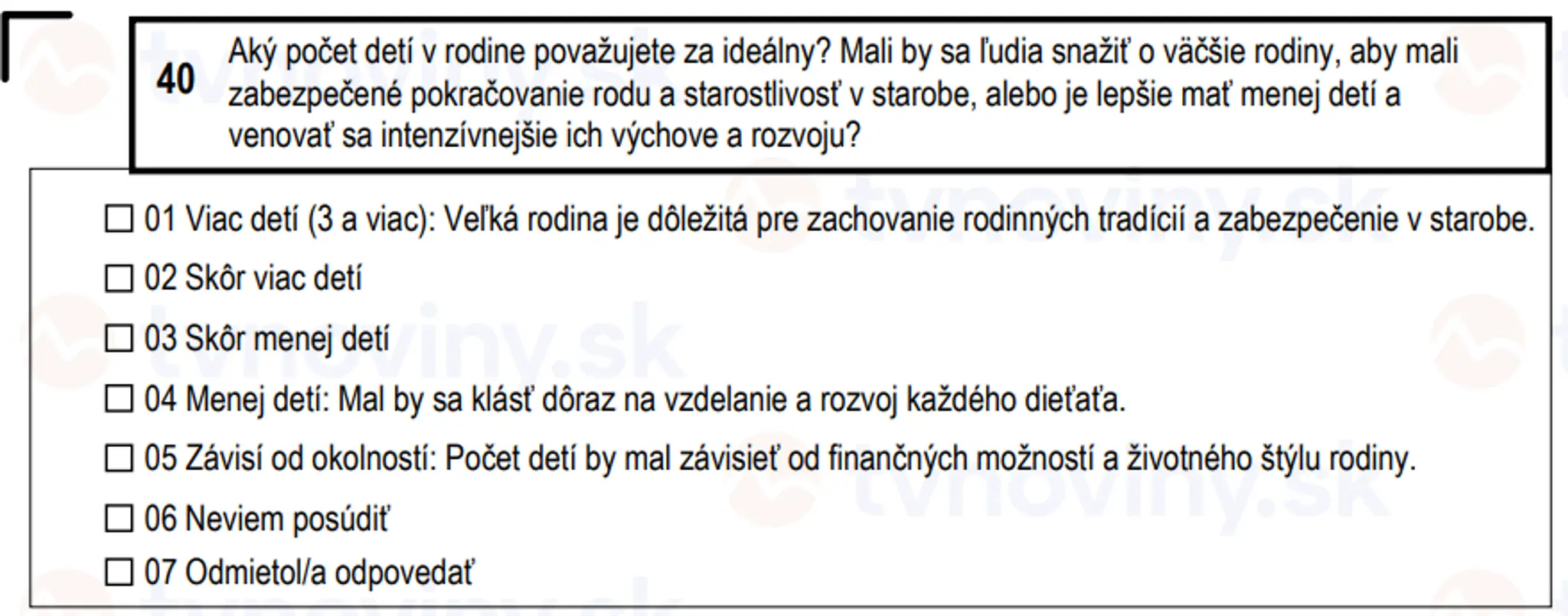 Otázky, ktoré sa pýta Štatistický úrad SR