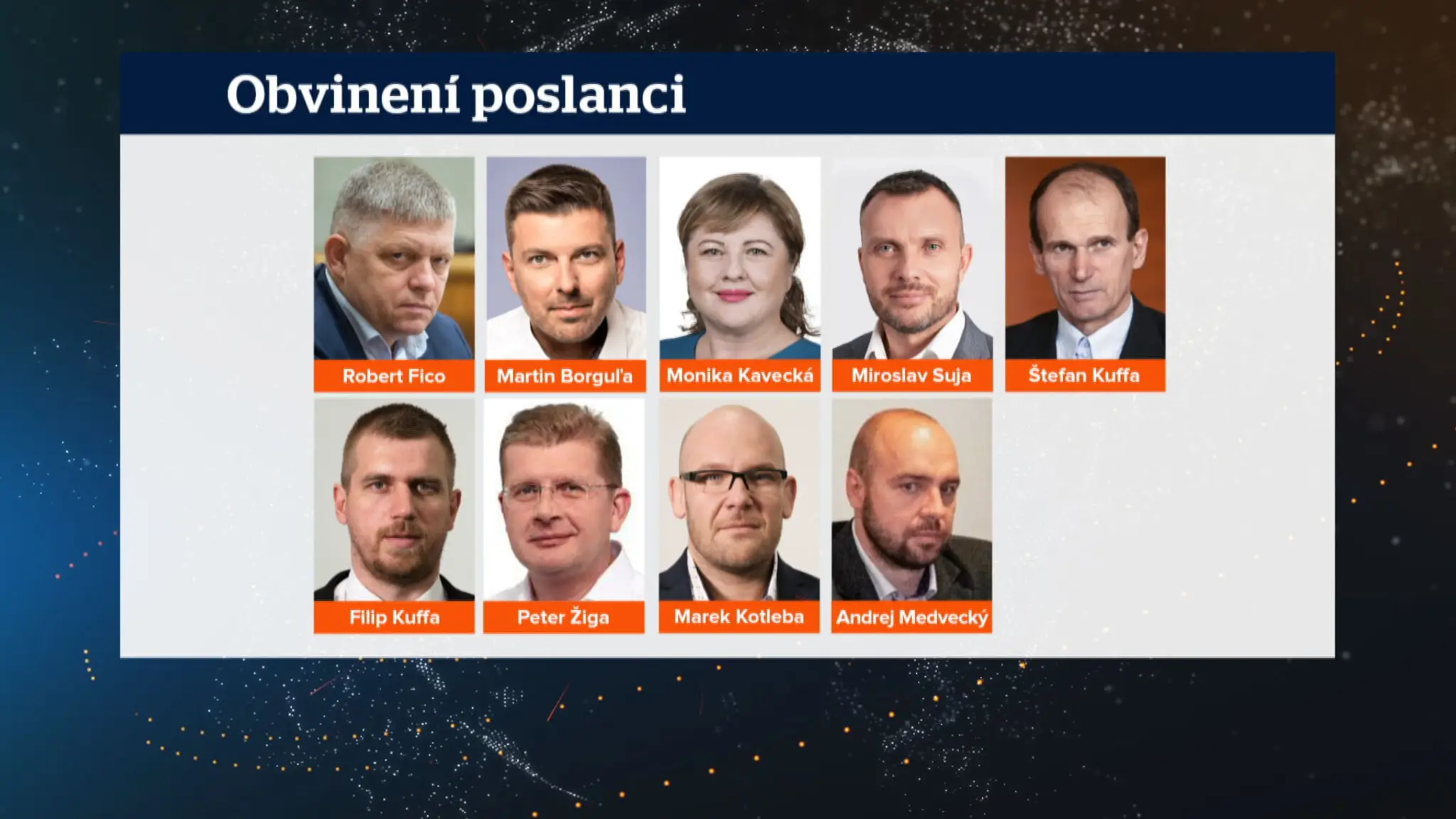 Obvinení poslanci Národnej rady.