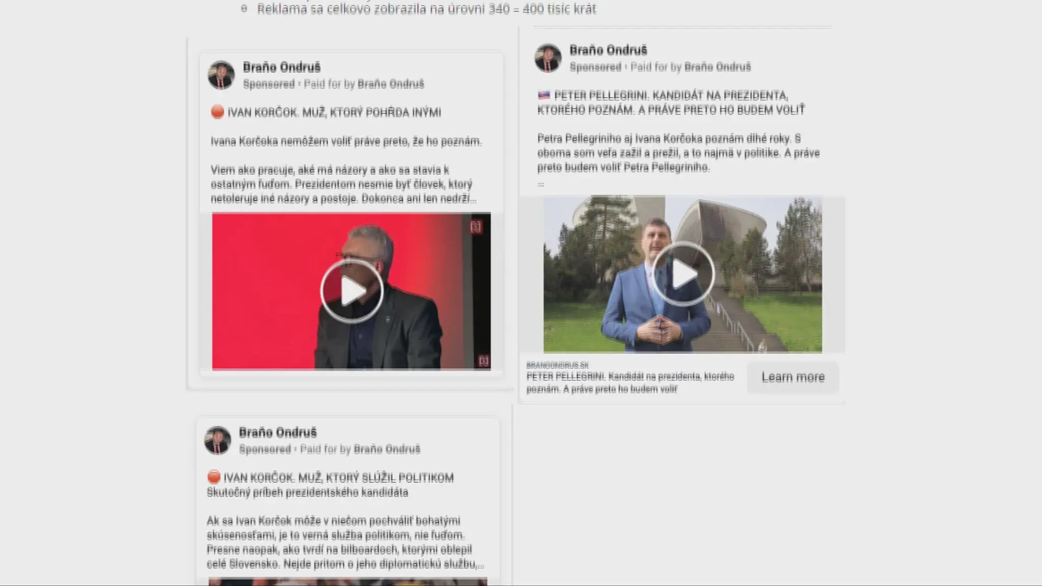 Príspevky súčasného europoslanca Hlasu Branislava Ondruša