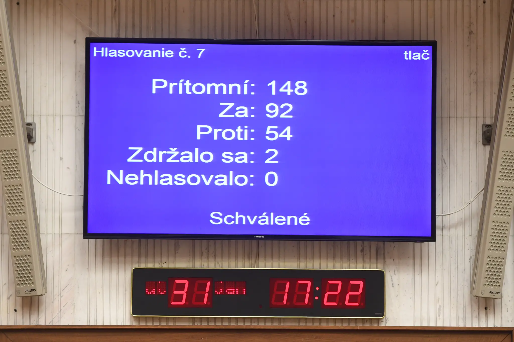 Hlasovanie o septembrovom termíne predčasných volieb.
