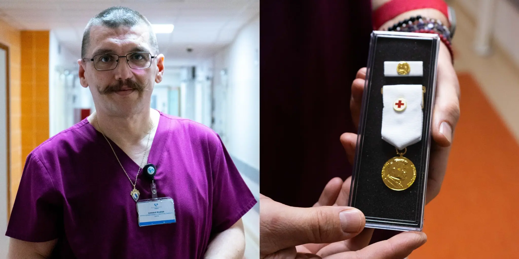 Leonard Siváček z Kliniky anestéziológie a intenzívnej medicíny Fakultnej nemocnice v Trnave získal zlatú plaketu za darovanie krvi.