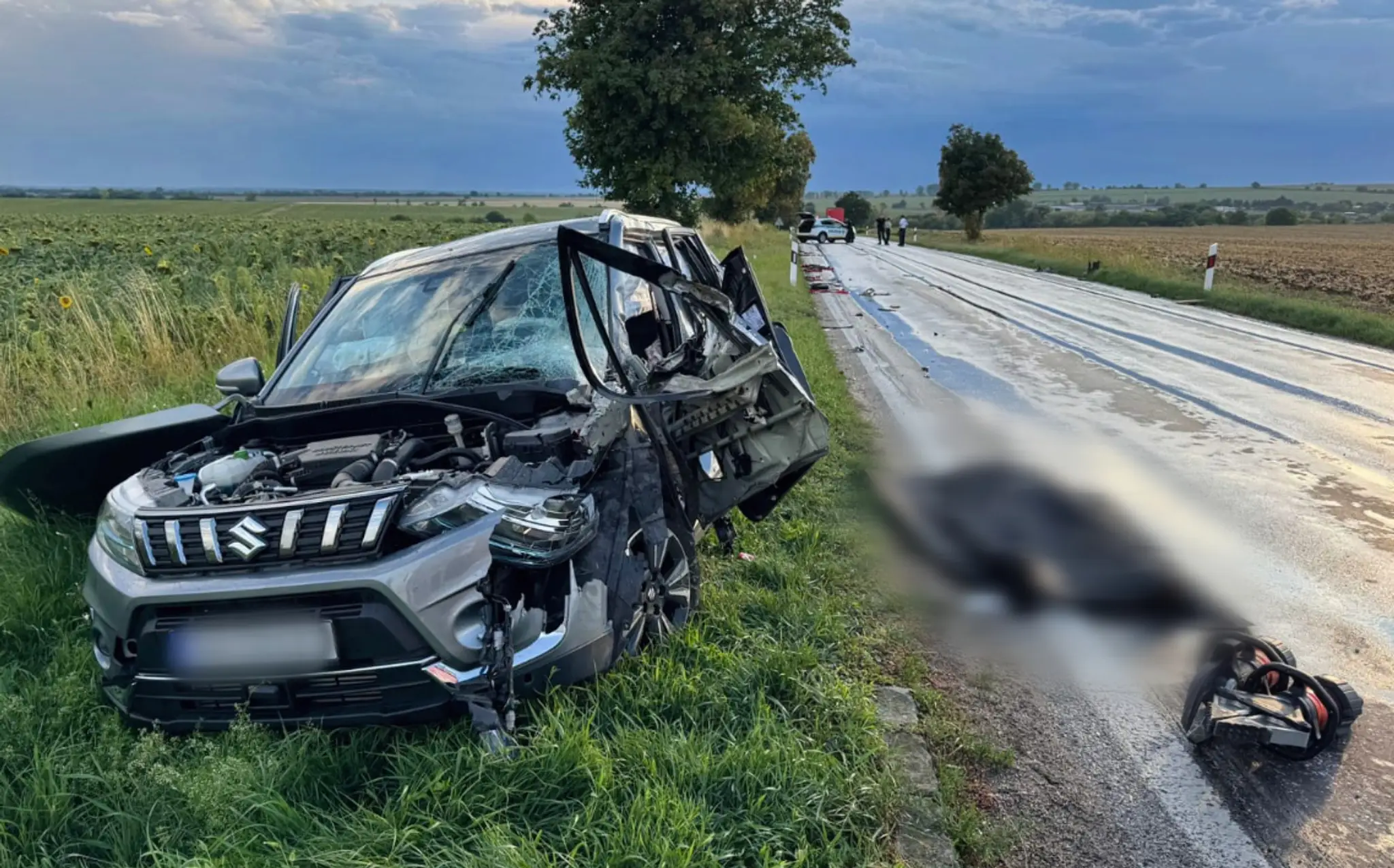 Osobné auto po nehode.
