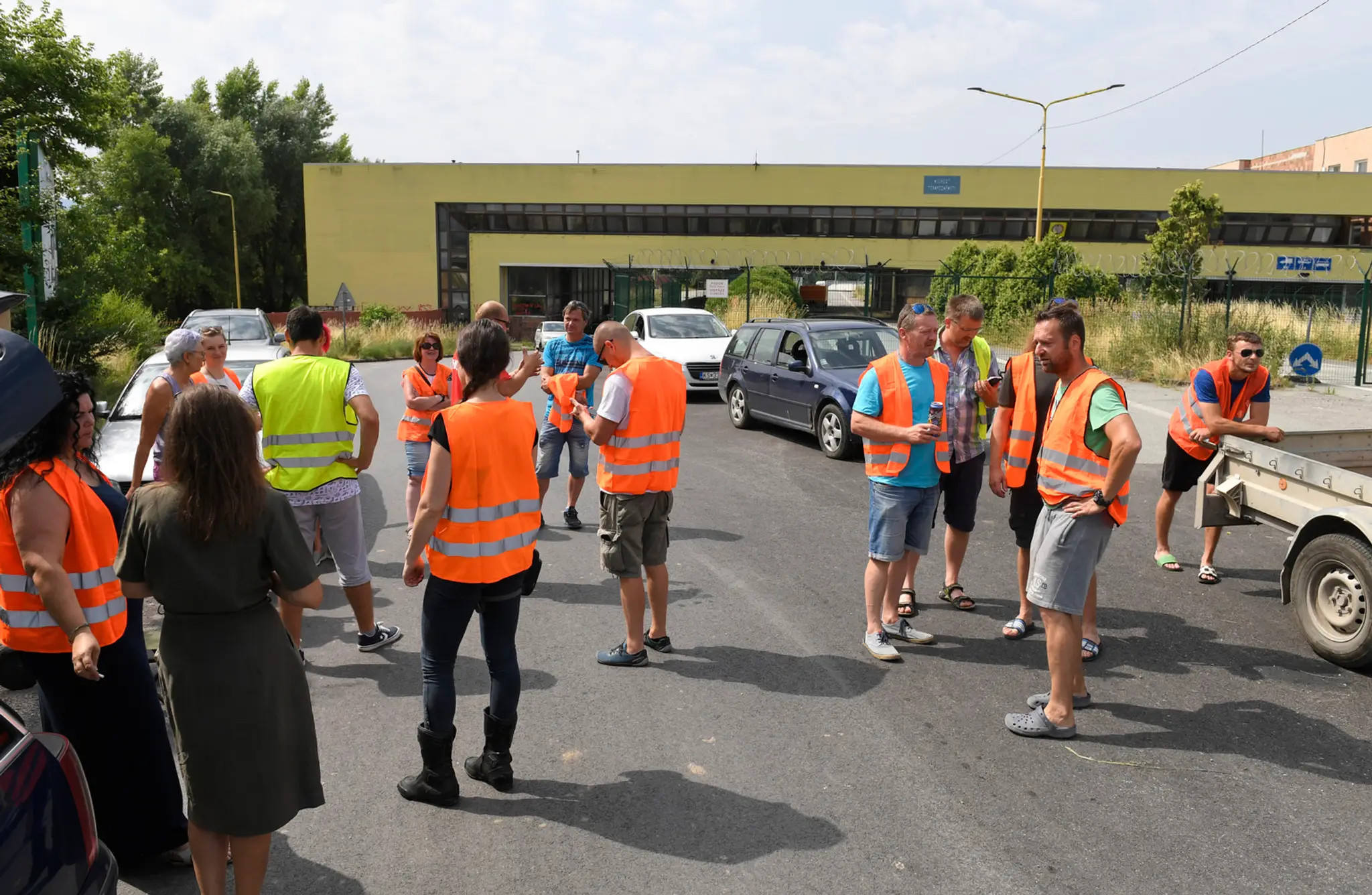 Na snímke protest na hraničnom priechode Milhosť -Tornyosnémeti 9. júla 2021.
